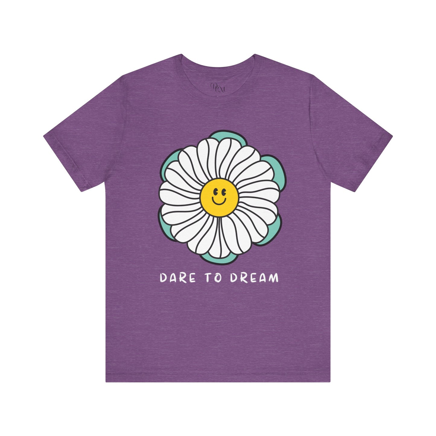 Dare to Dream Tee, Short Sleeve Shirt, Floral Motivational Tee for Relaxed Vibes, Great Gift for Friends, Inspirational Clothing, - DiRoMi