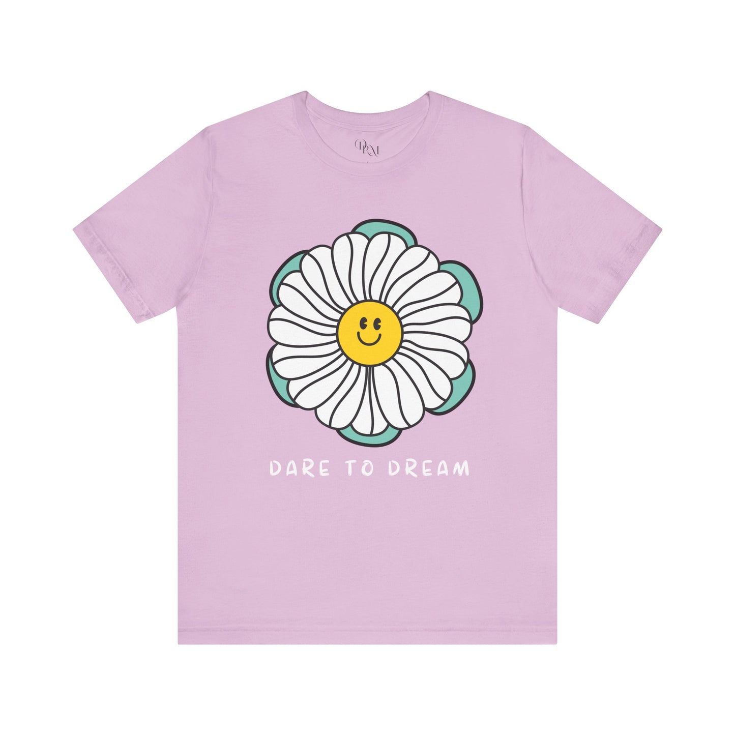 Dare to Dream Tee, Short Sleeve Shirt, Floral Motivational Tee for Relaxed Vibes, Great Gift for Friends, Inspirational Clothing, - DiRoMi