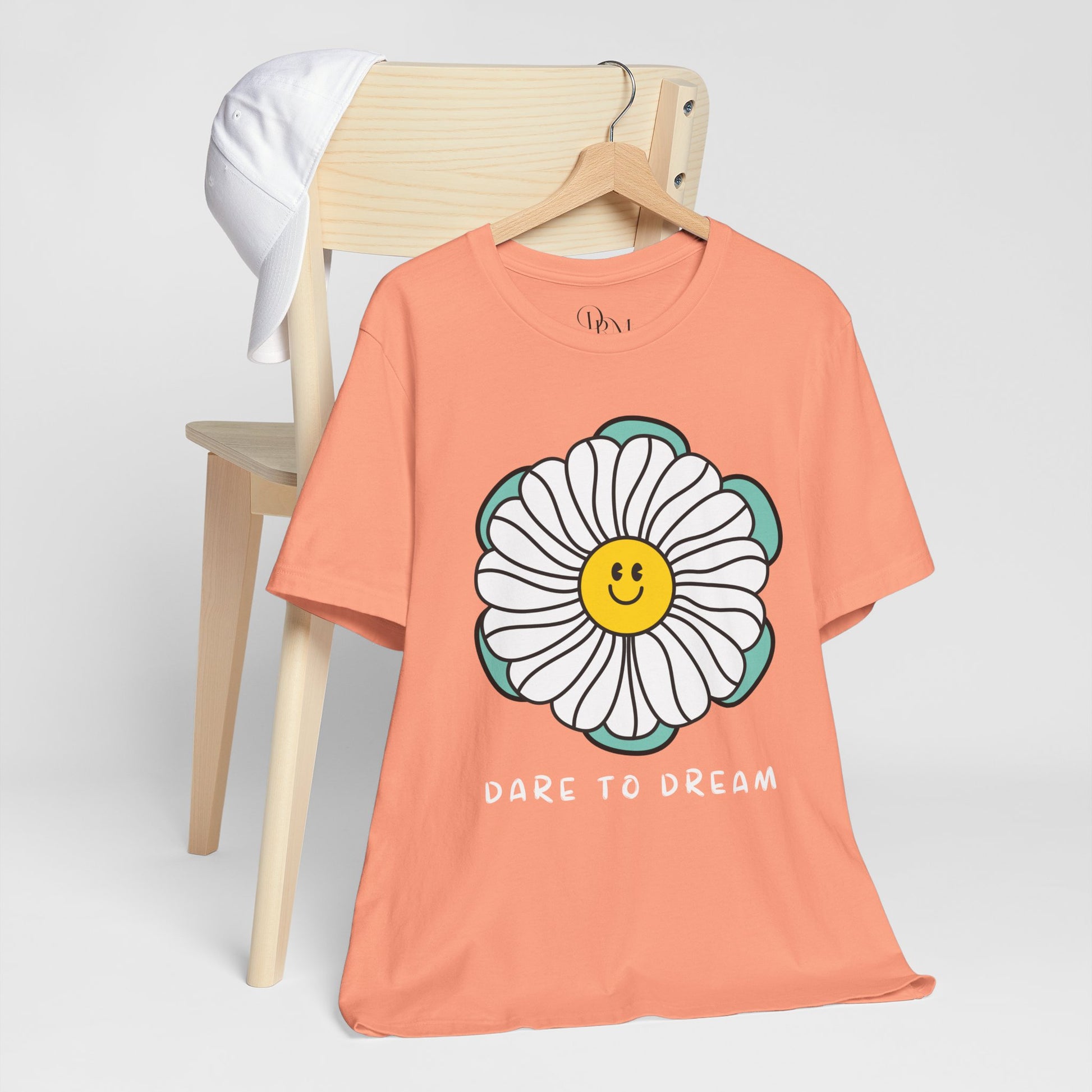 Dare to Dream Tee, Short Sleeve Shirt, Floral Motivational Tee for Relaxed Vibes, Great Gift for Friends, Inspirational Clothing, - DiRoMi