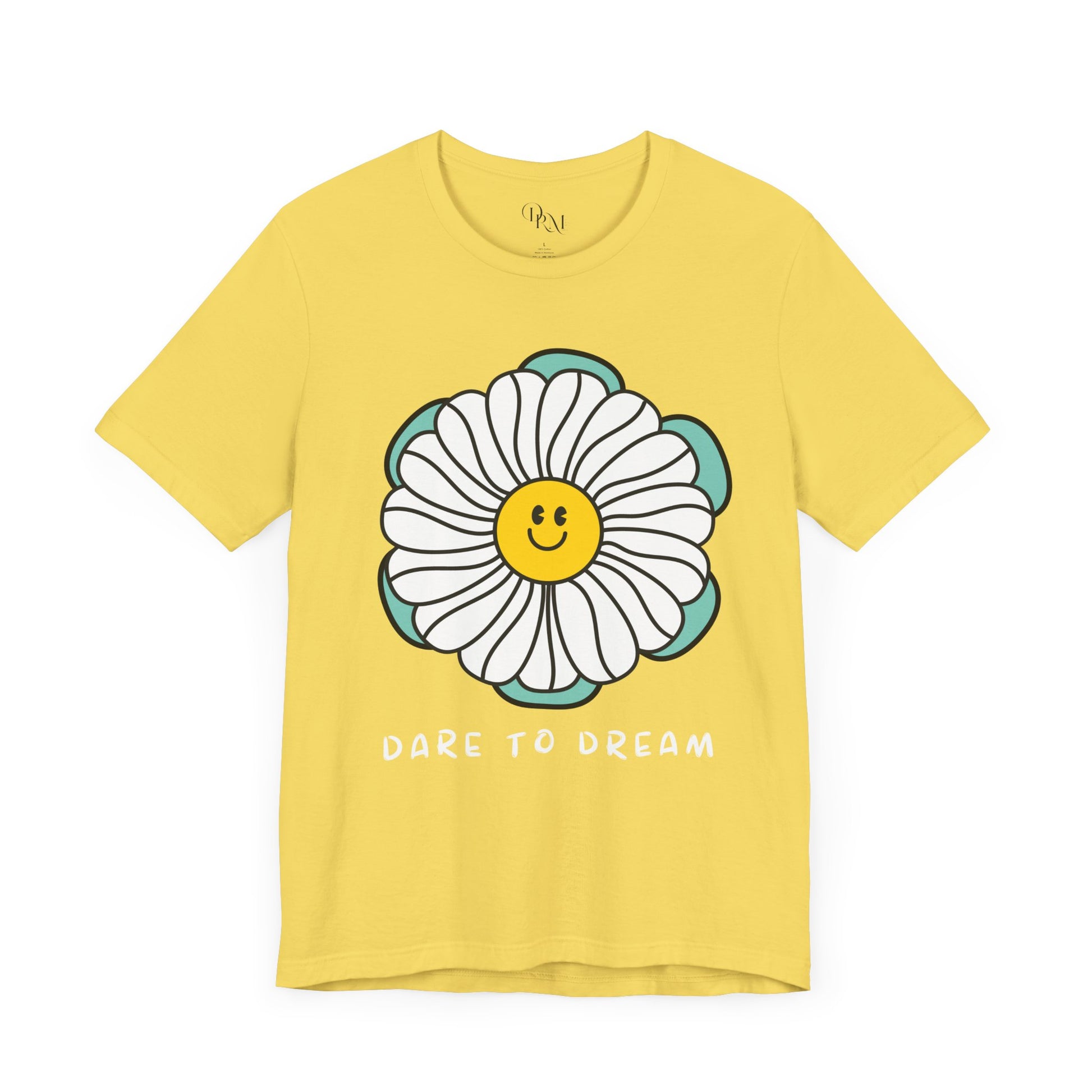 Dare to Dream Tee, Short Sleeve Shirt, Floral Motivational Tee for Relaxed Vibes, Great Gift for Friends, Inspirational Clothing, - DiRoMi