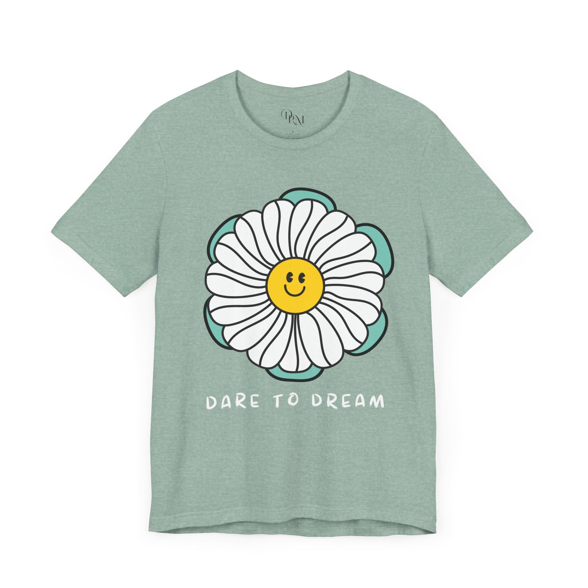 Dare to Dream Tee, Short Sleeve Shirt, Floral Motivational Tee for Relaxed Vibes, Great Gift for Friends, Inspirational Clothing, - DiRoMi