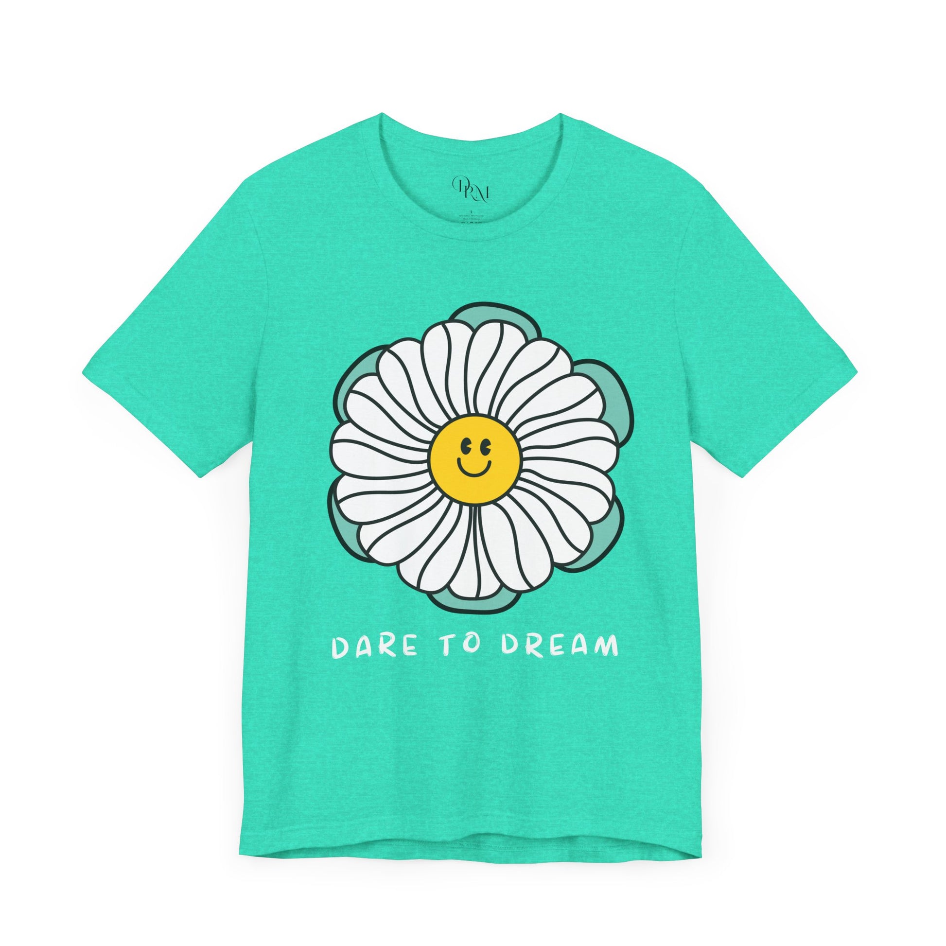 Dare to Dream Tee, Short Sleeve Shirt, Floral Motivational Tee for Relaxed Vibes, Great Gift for Friends, Inspirational Clothing, - DiRoMi