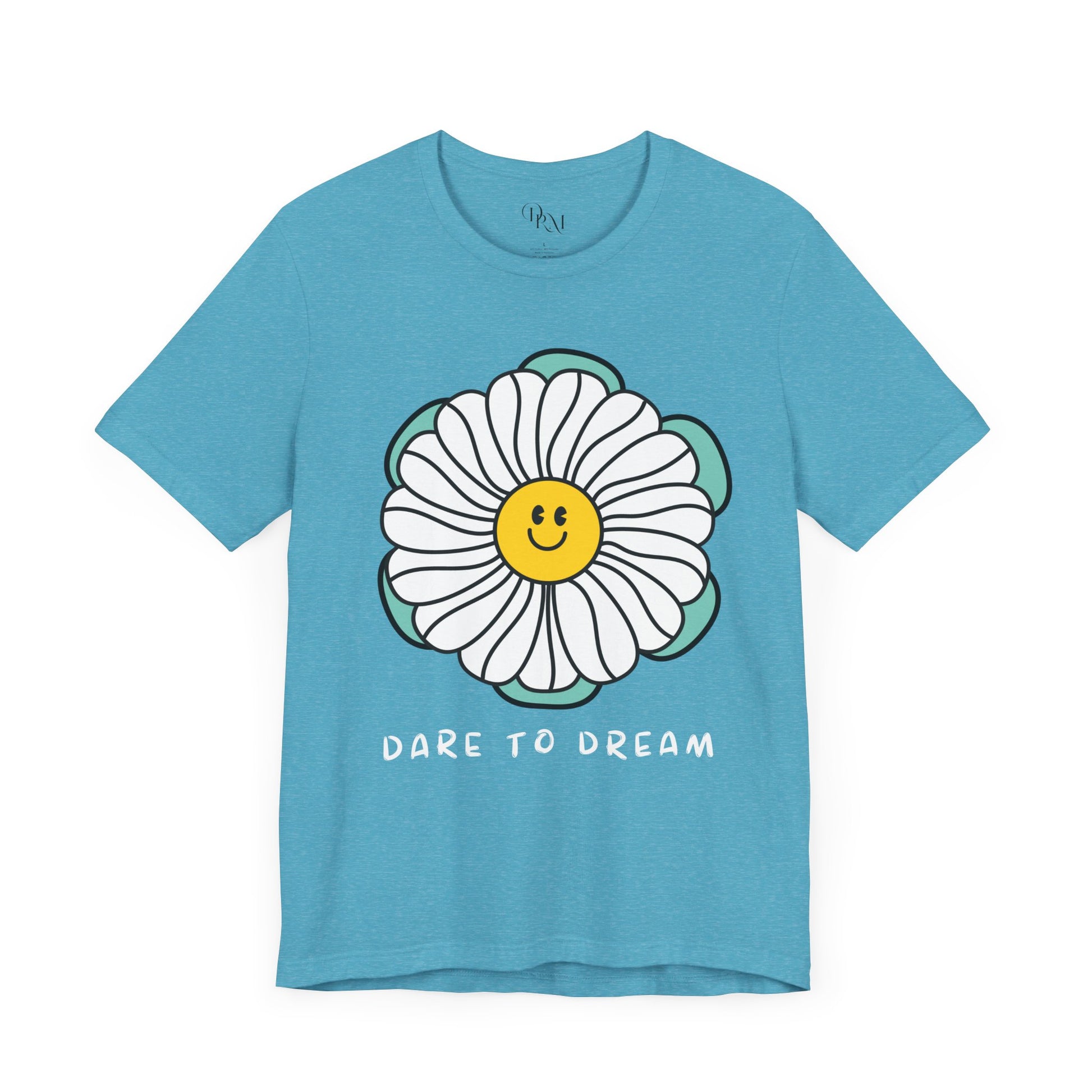 Dare to Dream Tee, Short Sleeve Shirt, Floral Motivational Tee for Relaxed Vibes, Great Gift for Friends, Inspirational Clothing, - DiRoMi