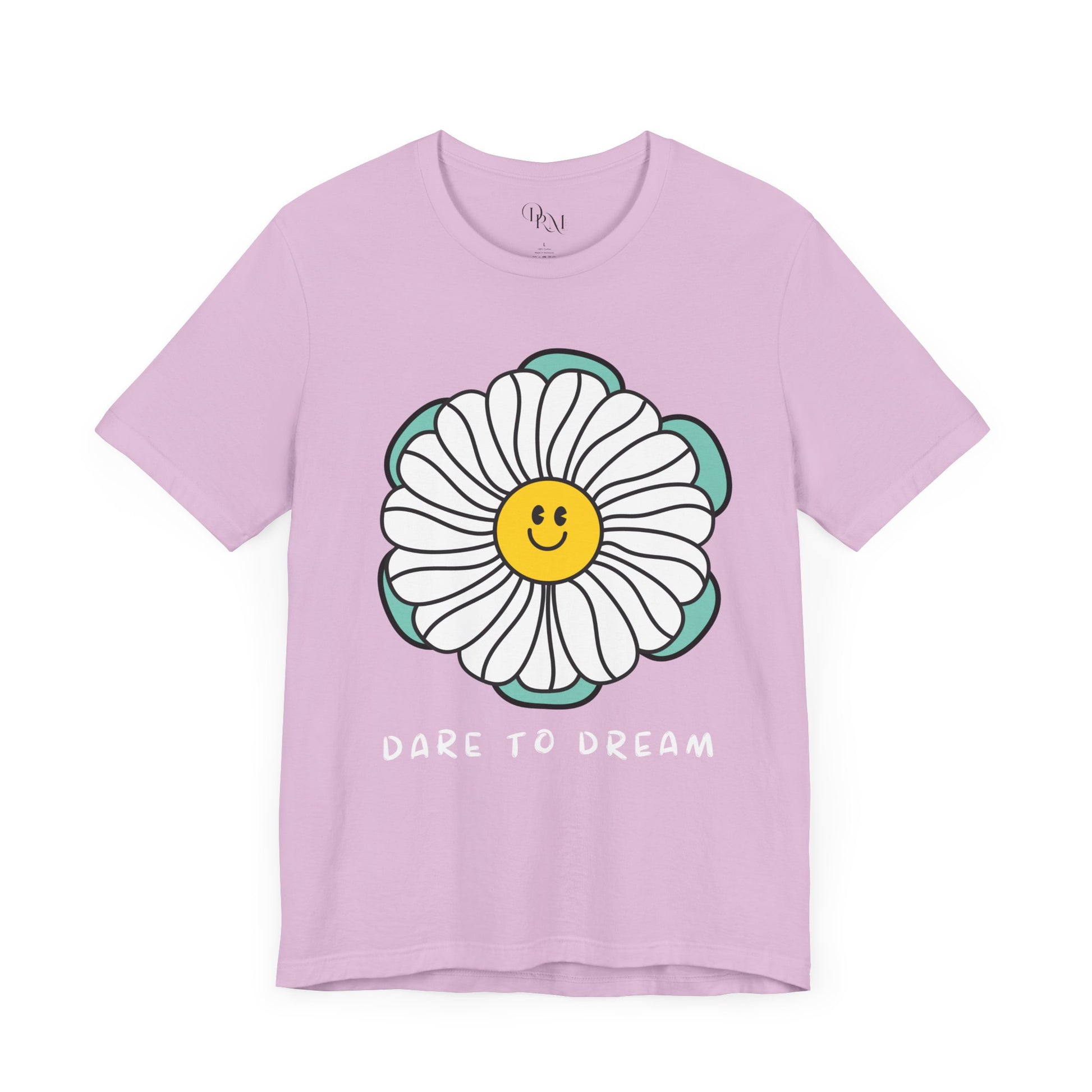Dare to Dream Tee, Short Sleeve Shirt, Floral Motivational Tee for Relaxed Vibes, Great Gift for Friends, Inspirational Clothing, - DiRoMi