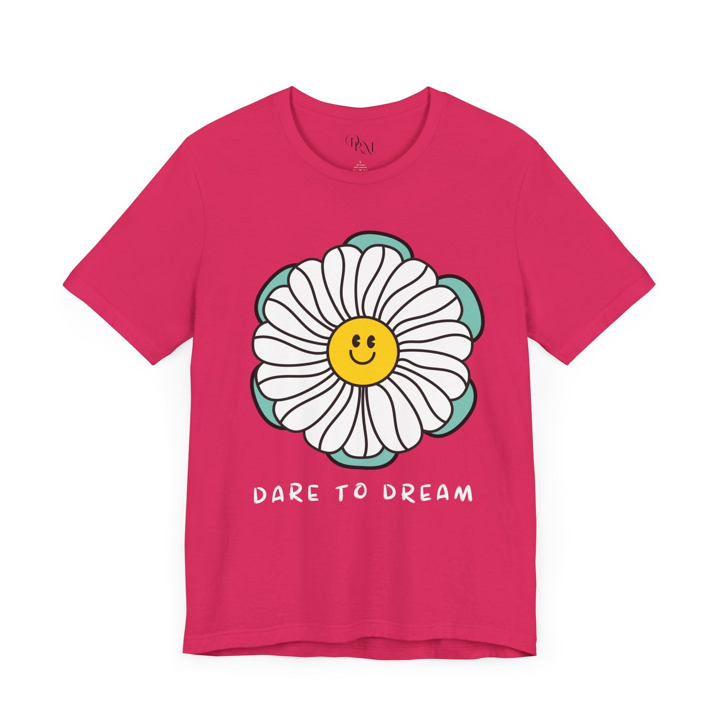 Dare to Dream Tee, Short Sleeve Shirt, Floral Motivational Tee for Relaxed Vibes, Great Gift for Friends, Inspirational Clothing, - DiRoMi
