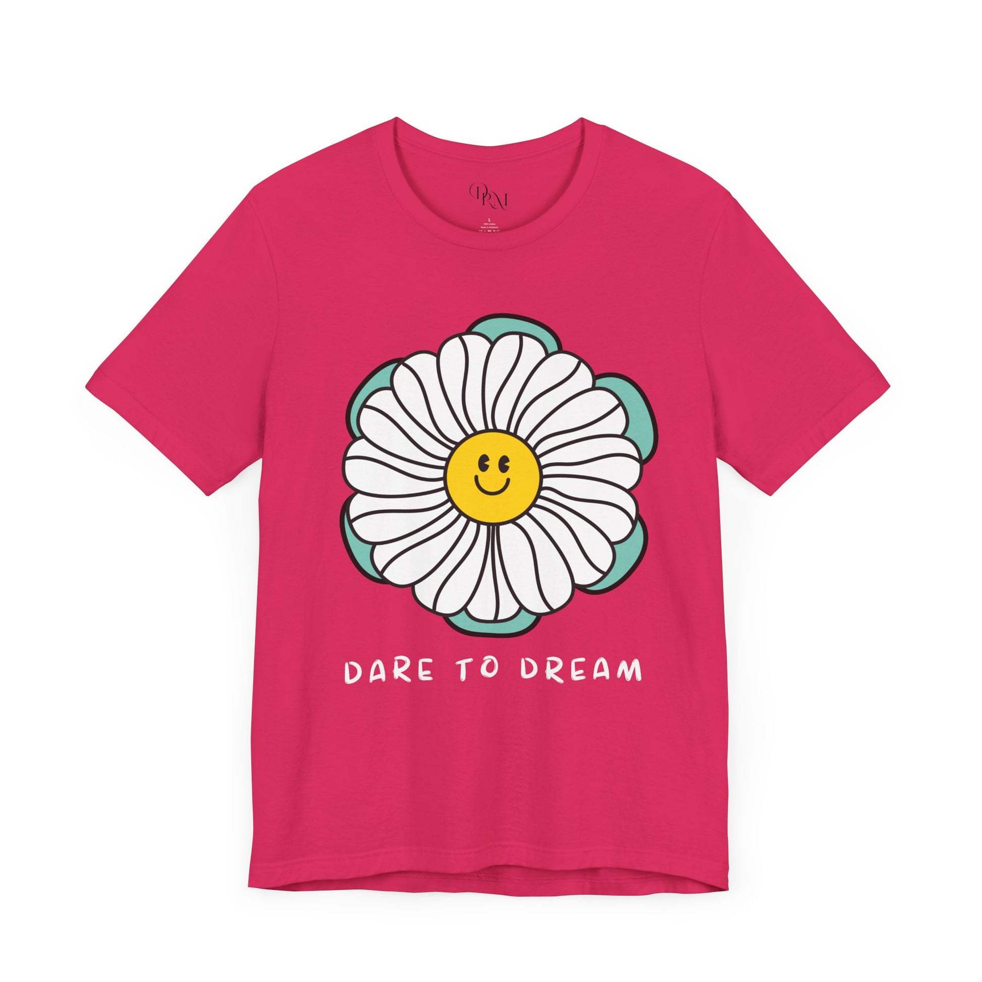 Dare to Dream Tee, Short Sleeve Shirt, Floral Motivational Tee for Relaxed Vibes, Great Gift for Friends, Inspirational Clothing, - DiRoMi