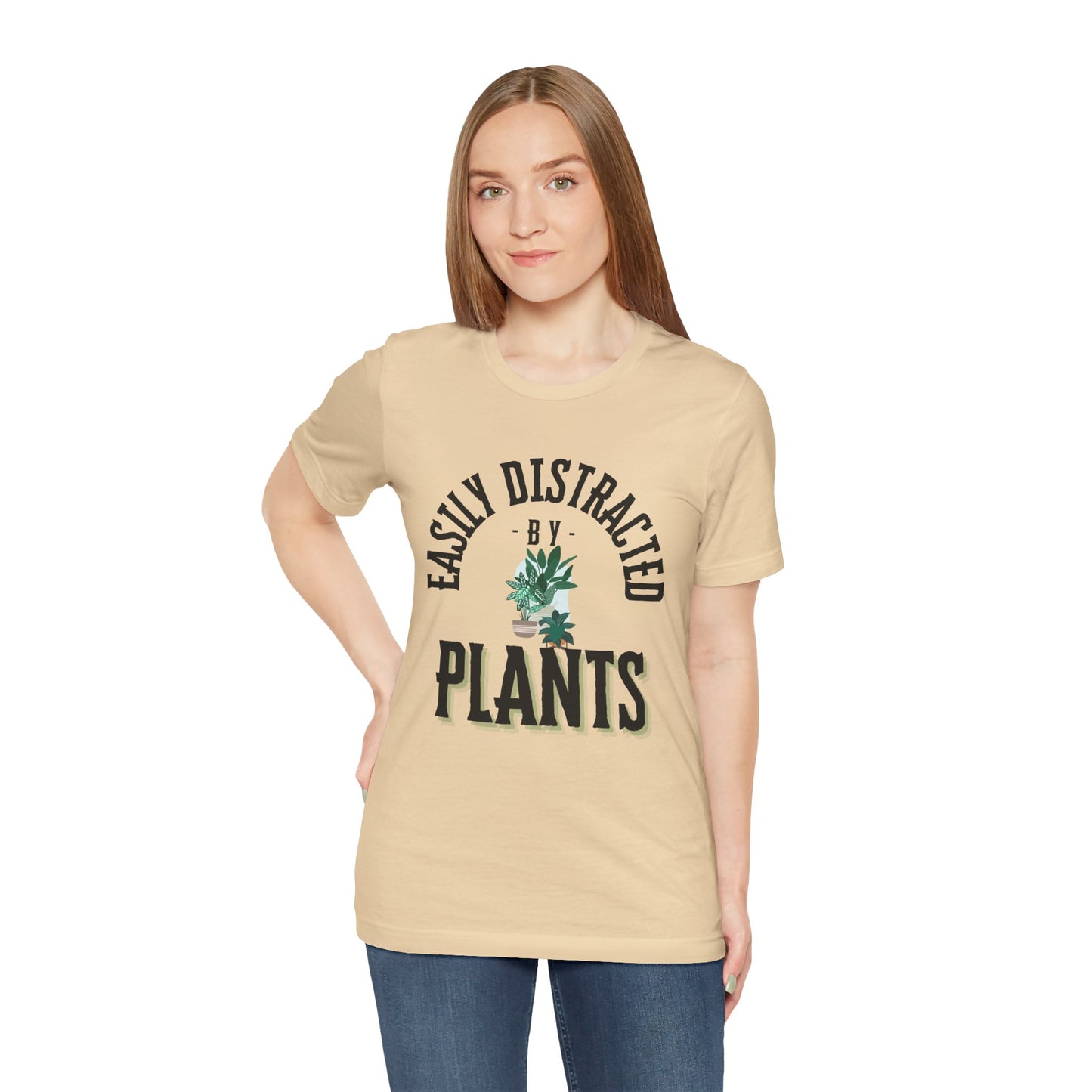 Easily Distracted by Plants Tee - Unisex Jersey Short Sleeve Shirt for Plant Lovers - DiRoMi