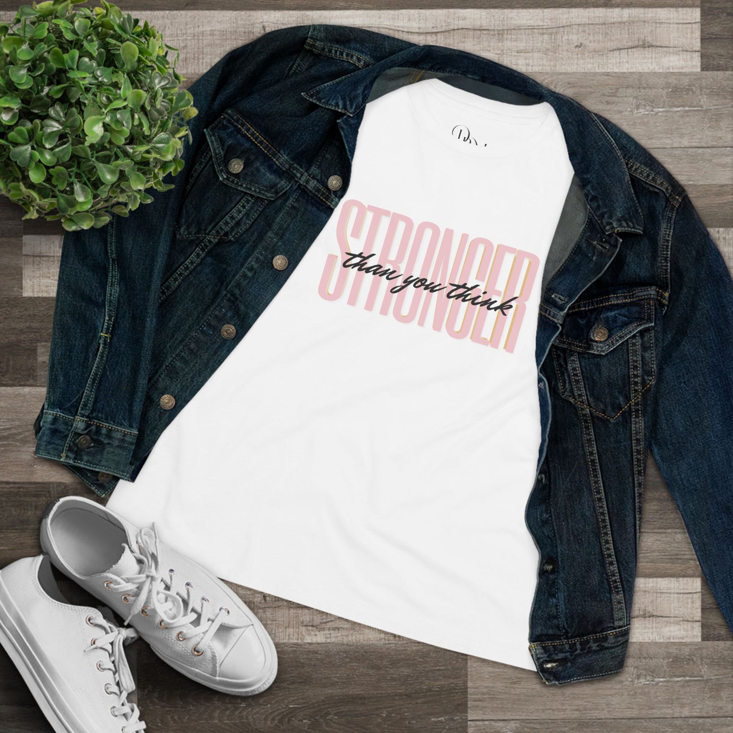 Empowering Women's Cotton Tee - "Stronger than You Think" Inspire Wear - DiRoMi