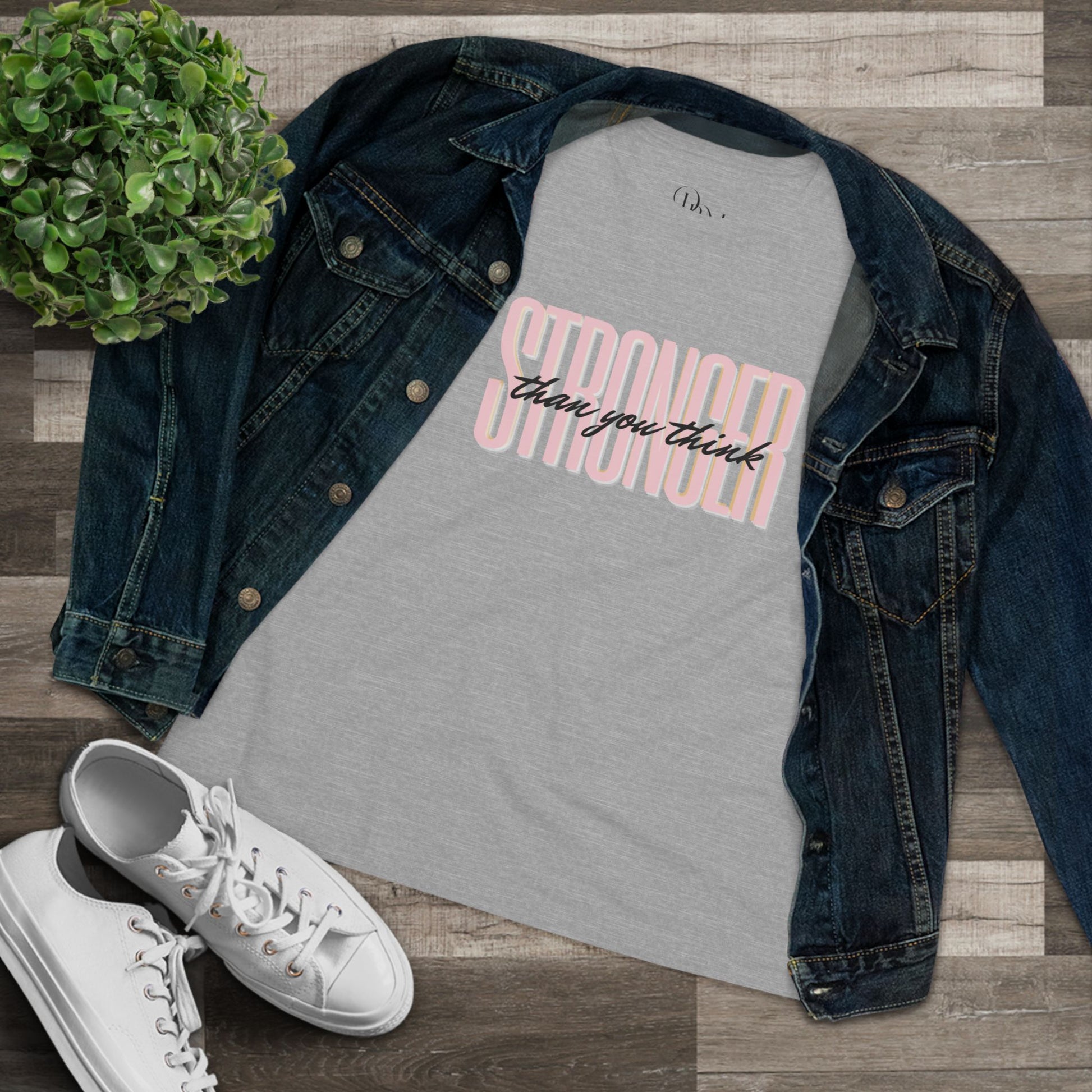 Empowering Women's Cotton Tee - "Stronger than You Think" Inspire Wear - DiRoMi