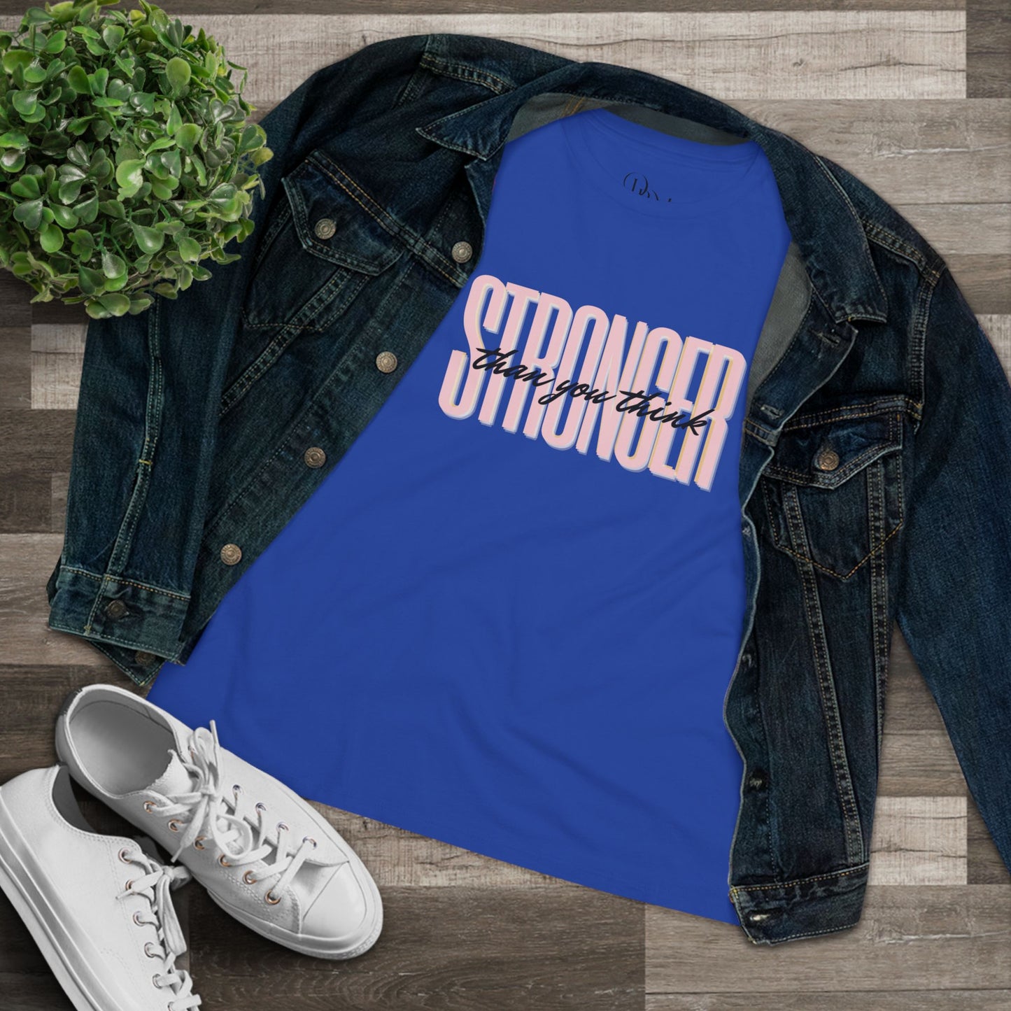 Empowering Women's Cotton Tee - "Stronger than You Think" Inspire Wear - DiRoMi