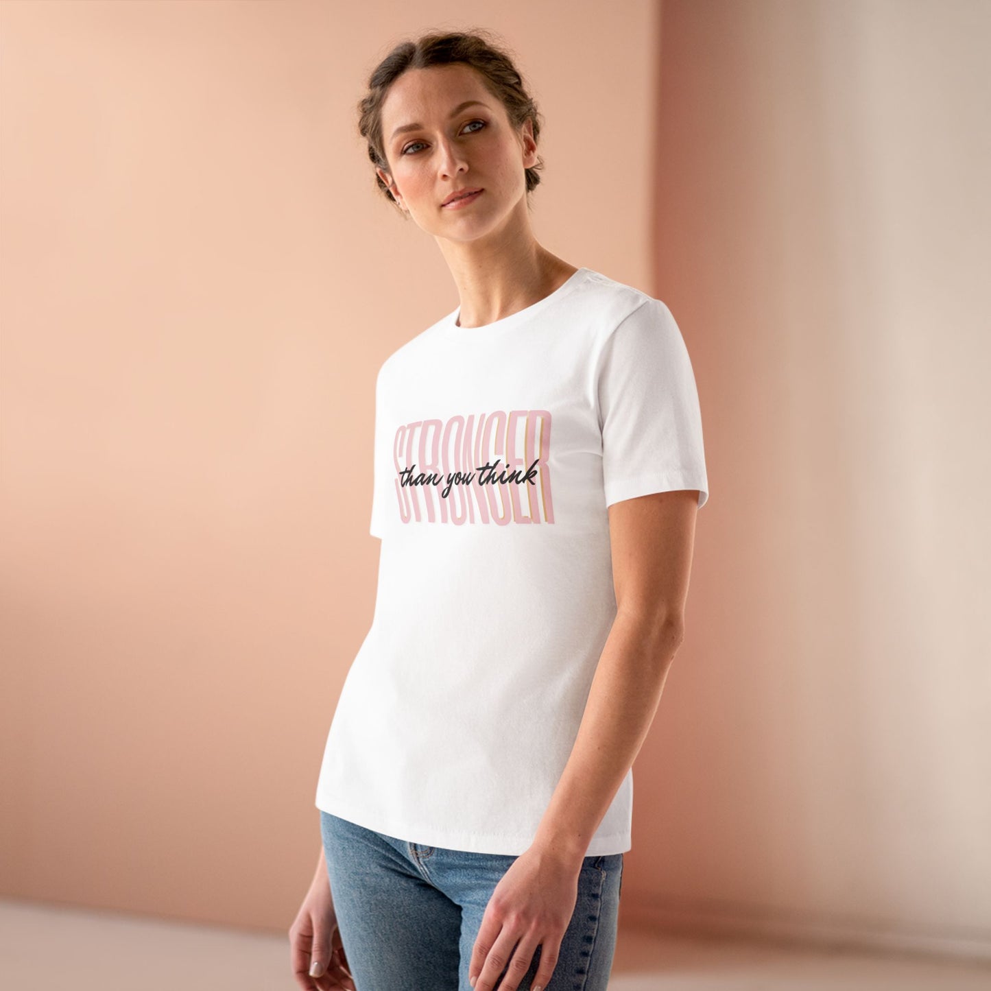 Empowering Women's Cotton Tee - "Stronger than You Think" Inspire Wear - DiRoMi