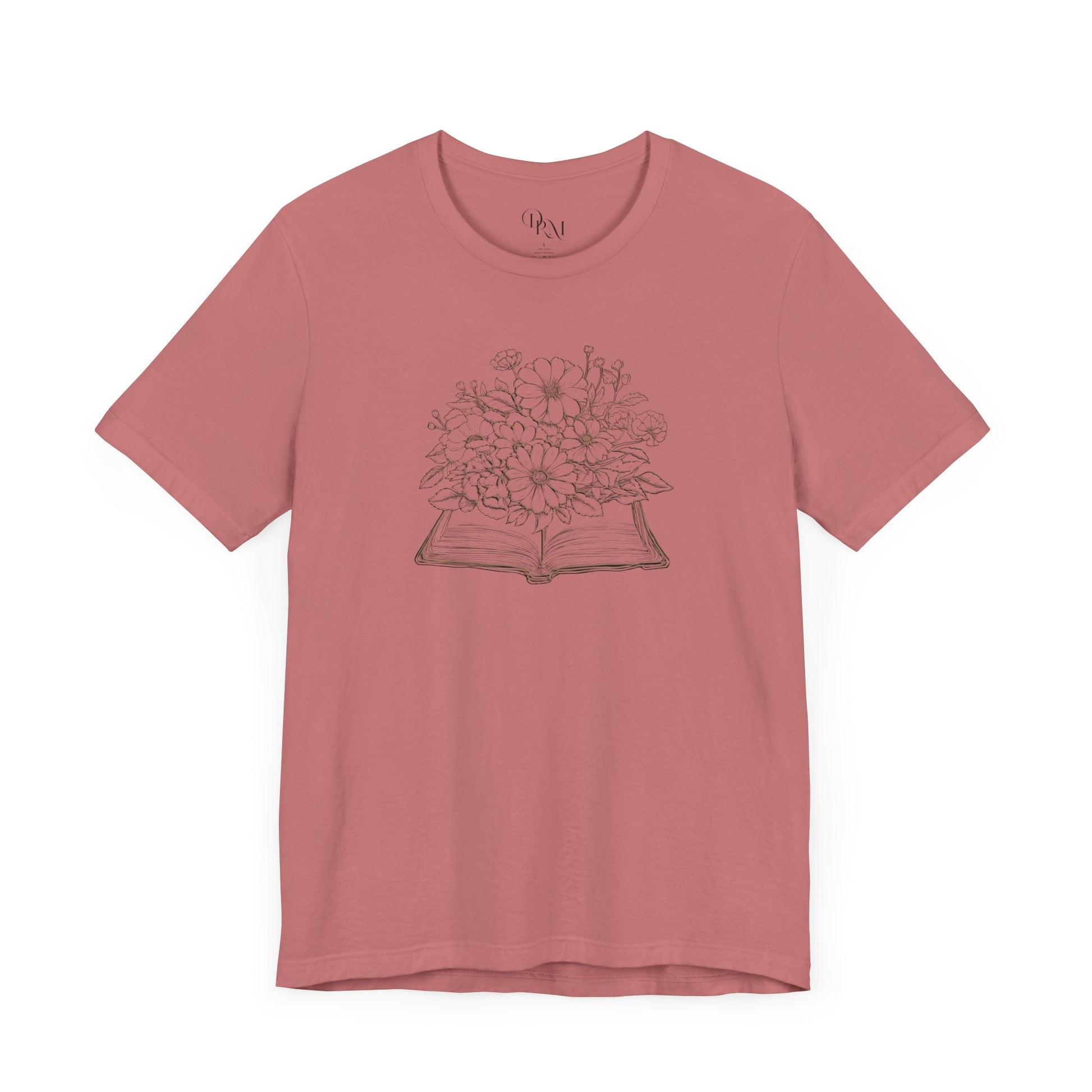 Floral Book Tee, Literary Gift Shirt, Nature Lovers T-Shirt, Bookworm Apparel, Cozy Summer Top, Reading Aesthetic Tee - DiRoMi