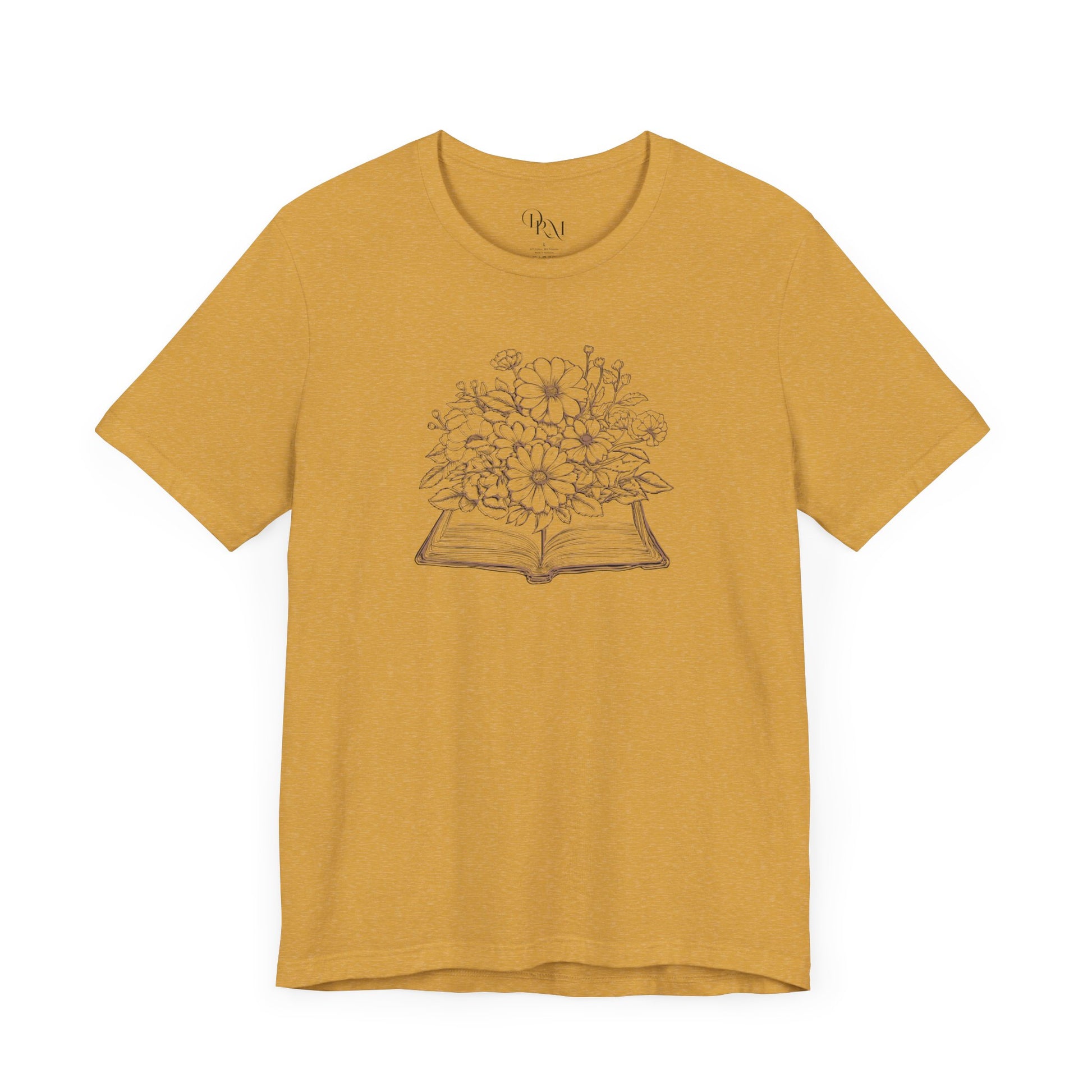 Floral Book Tee, Literary Gift Shirt, Nature Lovers T-Shirt, Bookworm Apparel, Cozy Summer Top, Reading Aesthetic Tee - DiRoMi