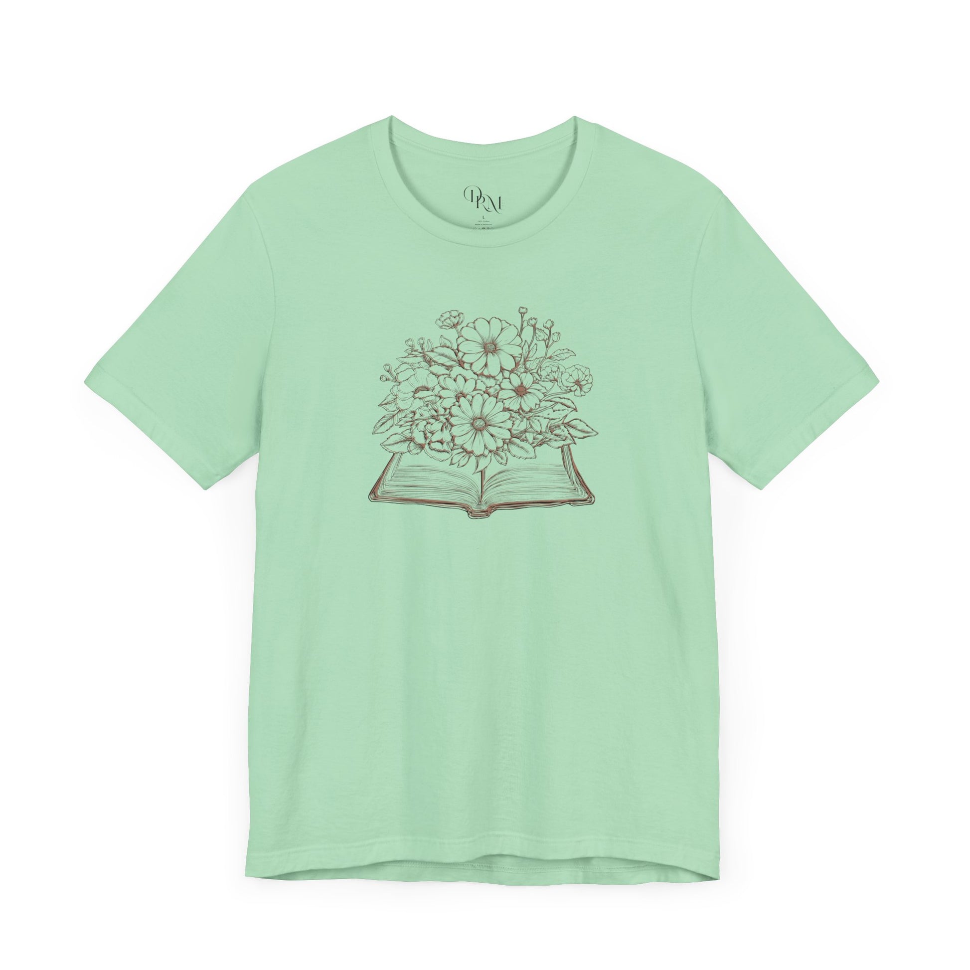 Floral Book Tee, Literary Gift Shirt, Nature Lovers T-Shirt, Bookworm Apparel, Cozy Summer Top, Reading Aesthetic Tee - DiRoMi
