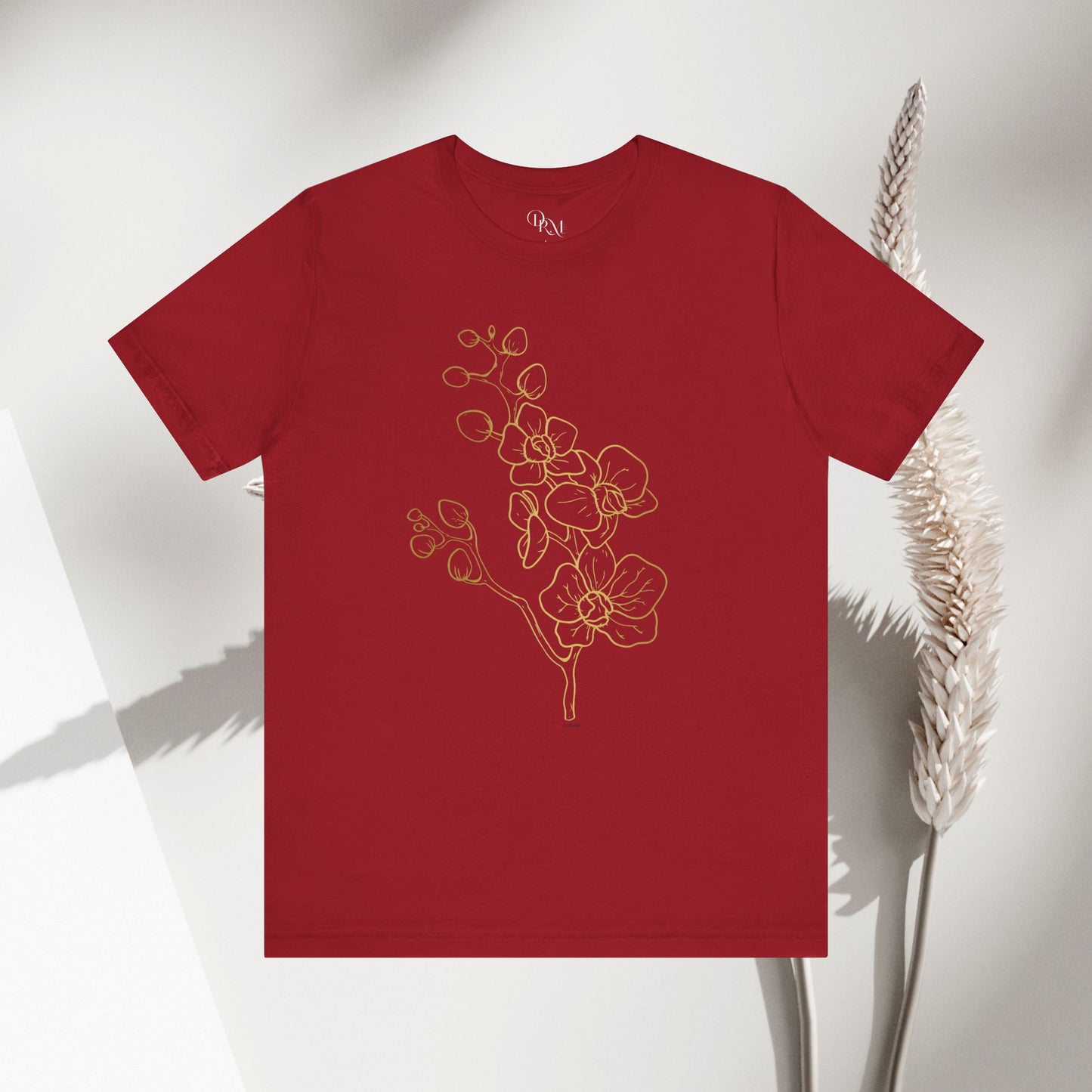 Floral Line Art Unisex Tee - Elegant Botanical Design - DiRoMi
