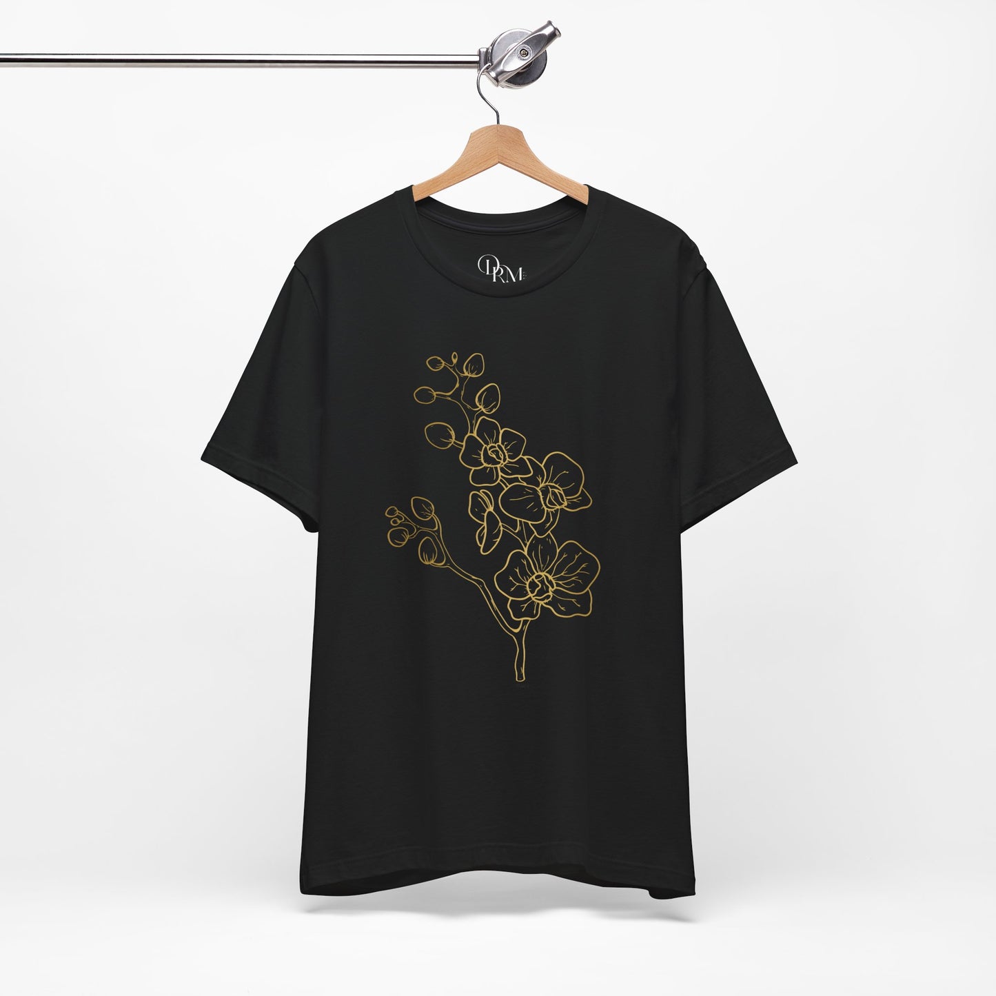Floral Line Art Unisex Tee - Elegant Botanical Design - DiRoMi