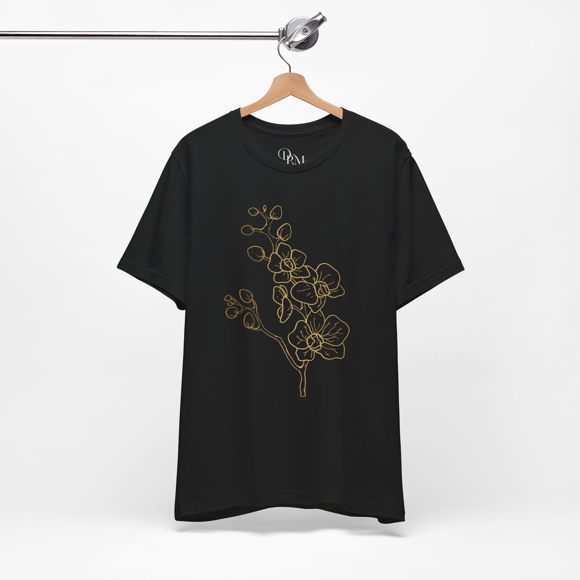 Floral Line Art Unisex Tee - Elegant Botanical Design - DiRoMi