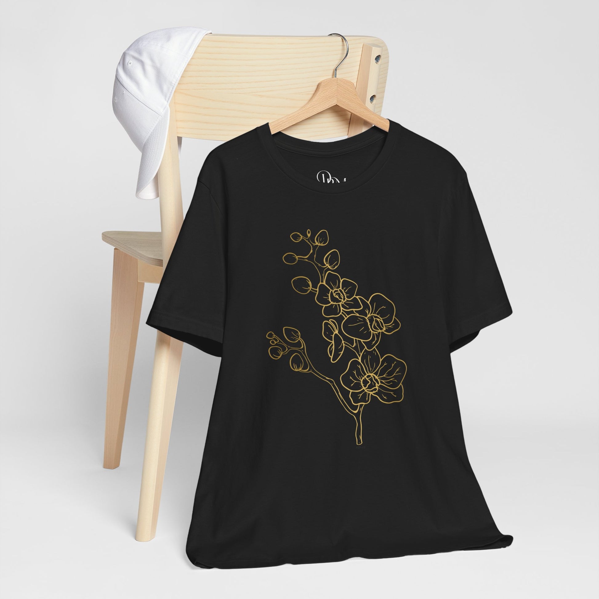 Floral Line Art Unisex Tee - Elegant Botanical Design - DiRoMi