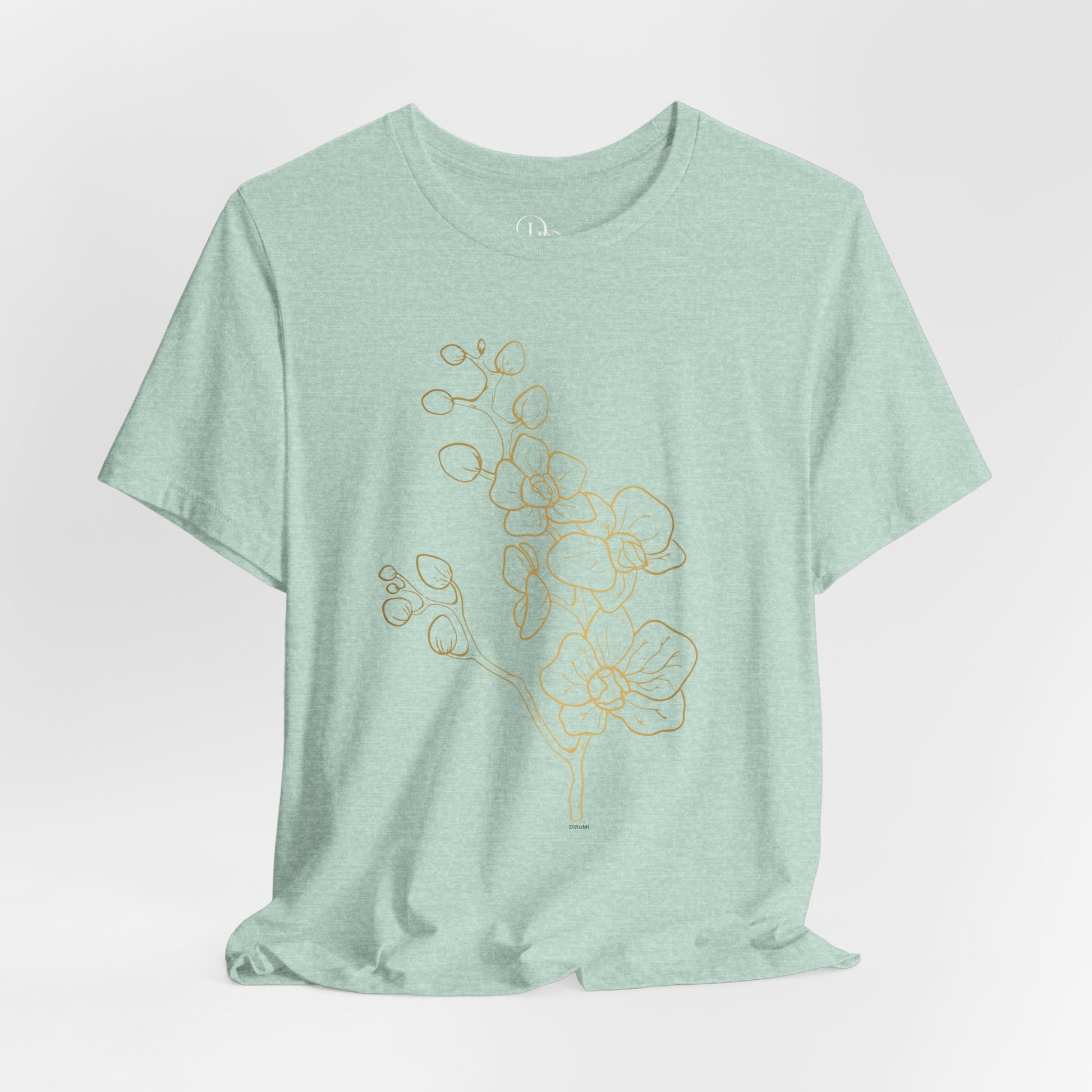 Floral Line Art Unisex Tee - Elegant Botanical Design - DiRoMi