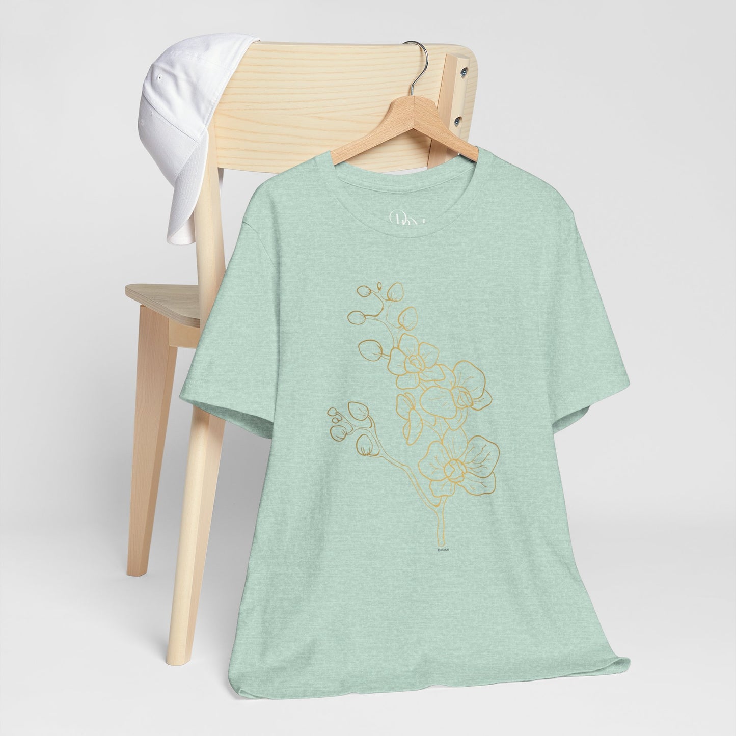 Floral Line Art Unisex Tee - Elegant Botanical Design - DiRoMi
