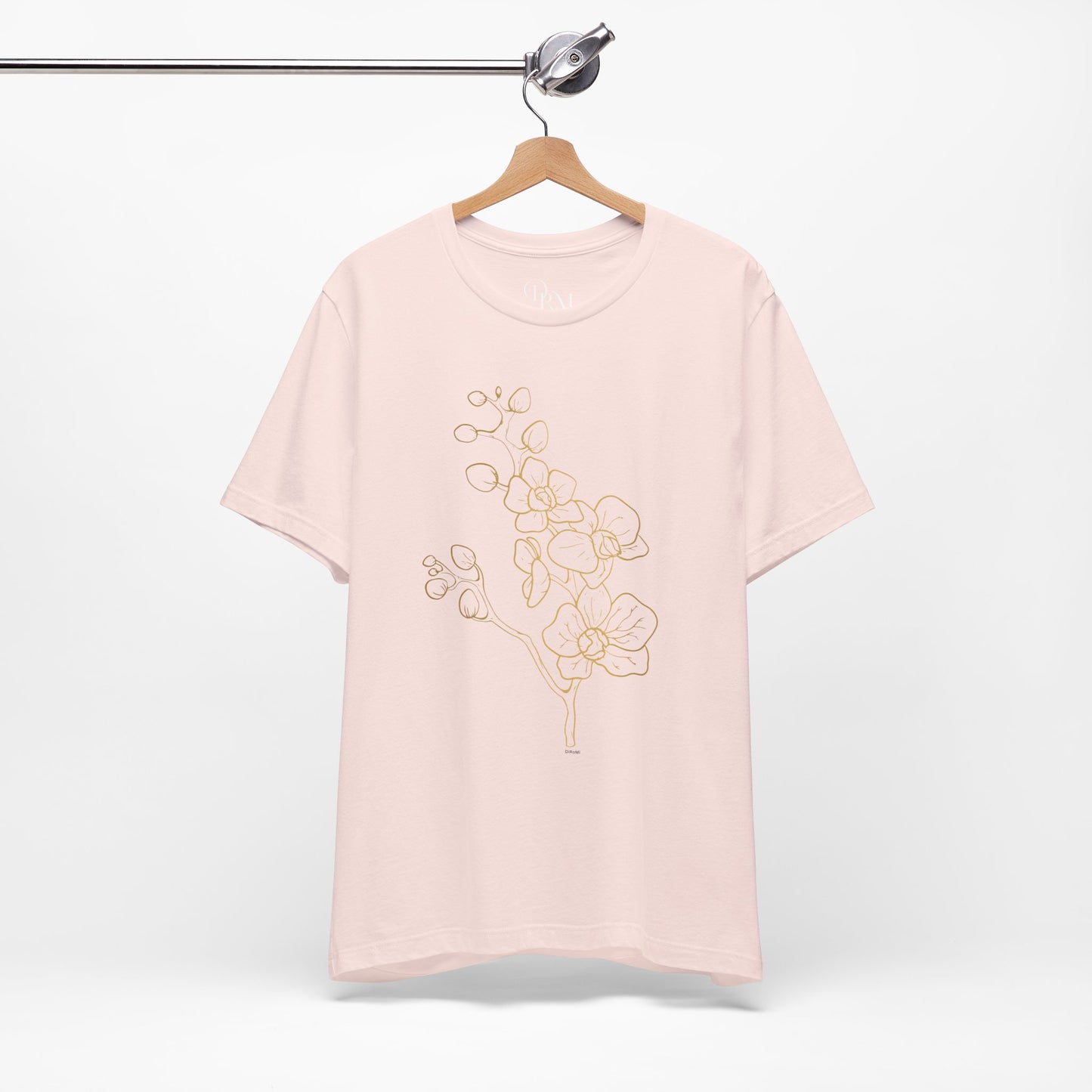 Floral Line Art Unisex Tee - Elegant Botanical Design - DiRoMi