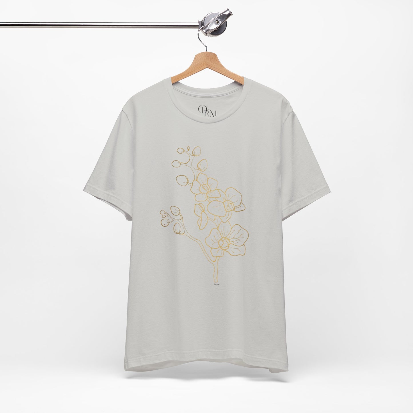 Floral Line Art Unisex Tee - Elegant Botanical Design - DiRoMi