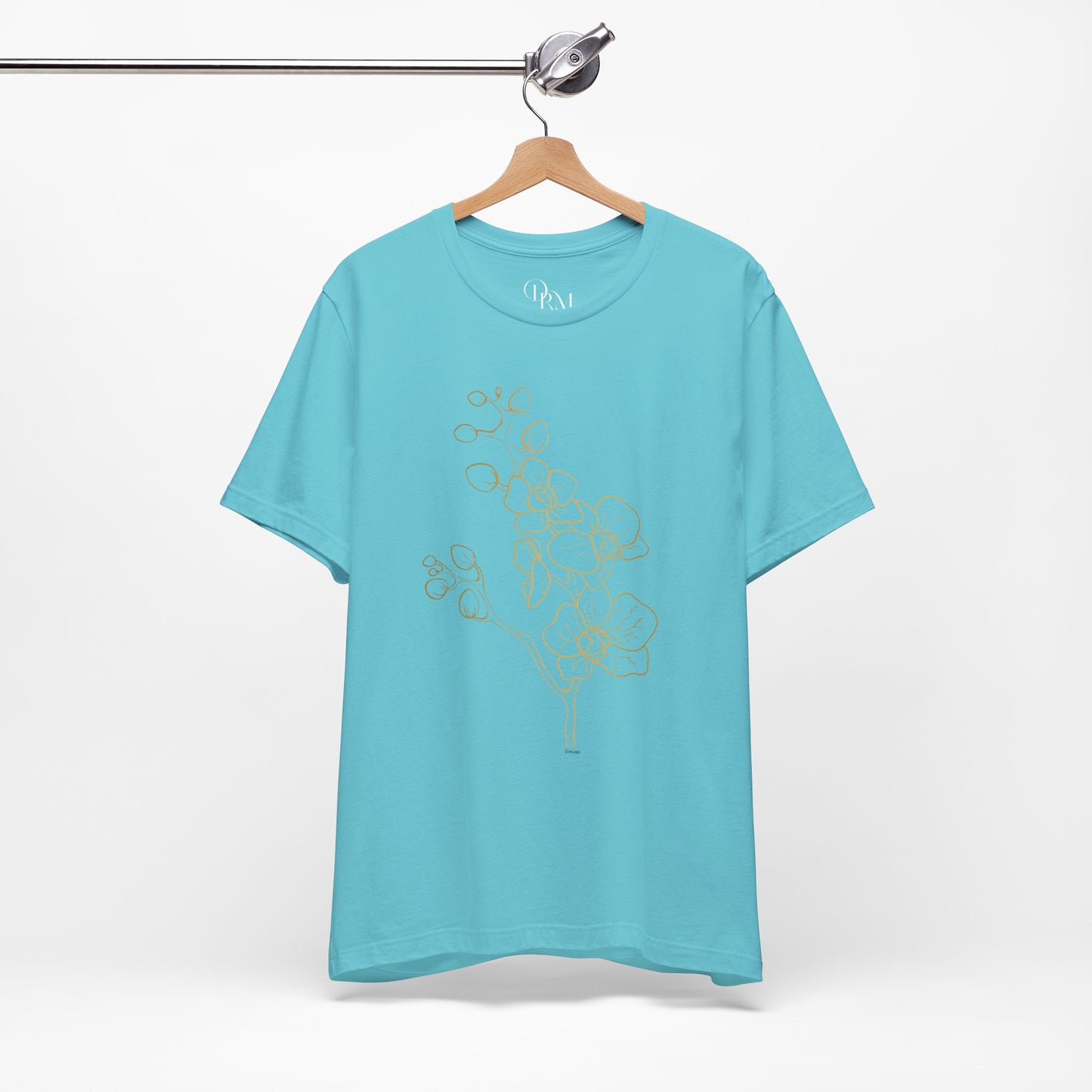Floral Line Art Unisex Tee - Elegant Botanical Design - DiRoMi