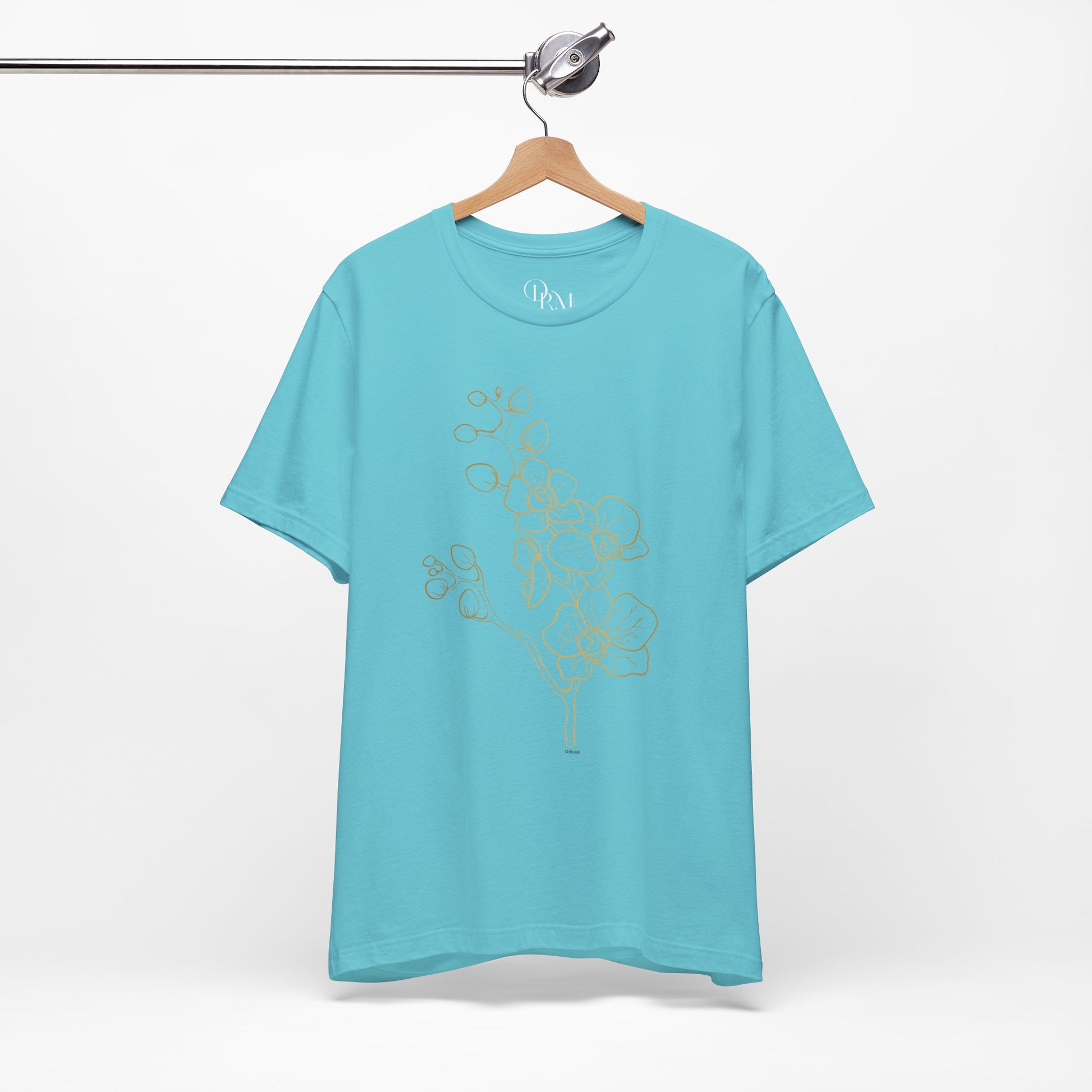 Floral Line Art Unisex Tee - Elegant Botanical Design - DiRoMi