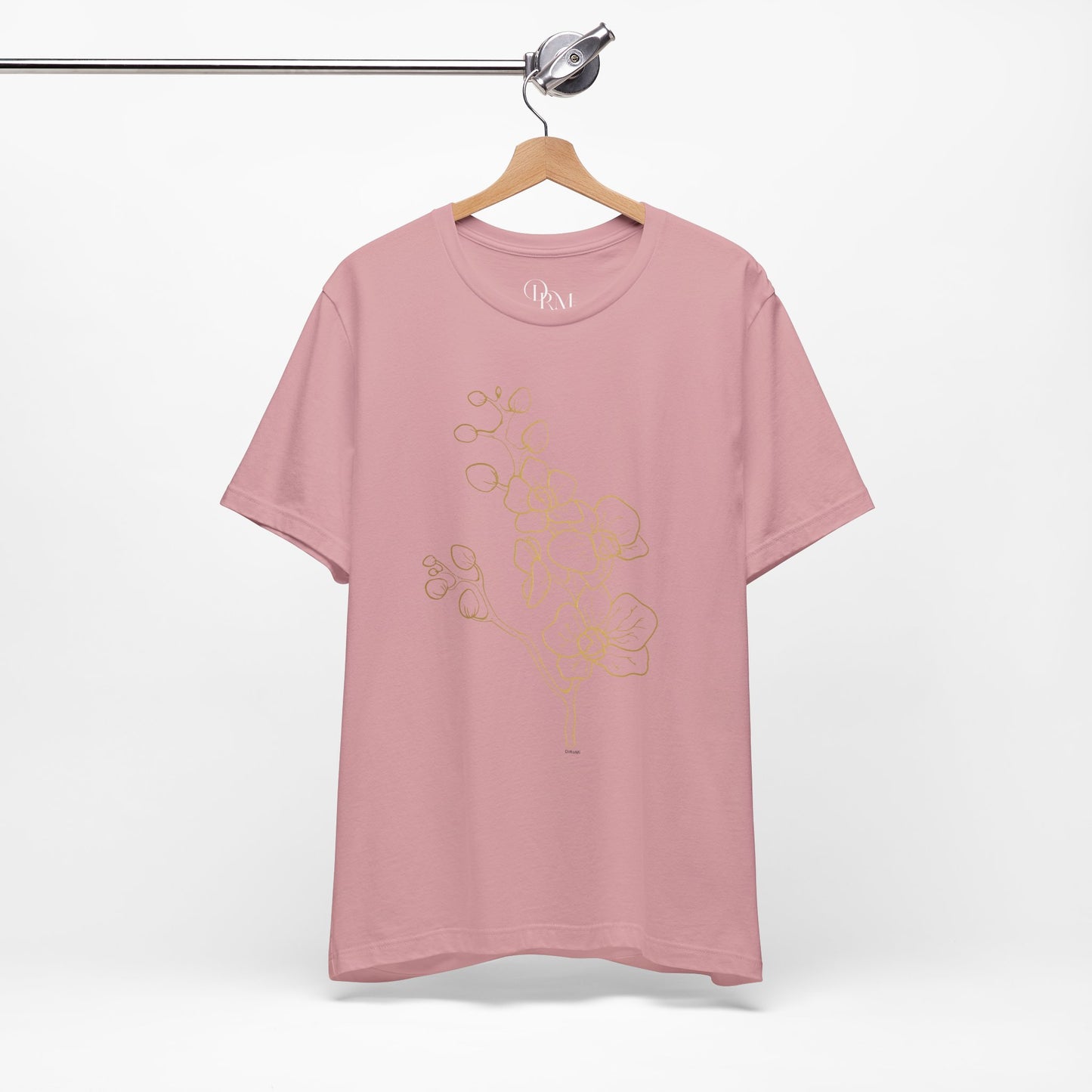 Floral Line Art Unisex Tee - Elegant Botanical Design - DiRoMi