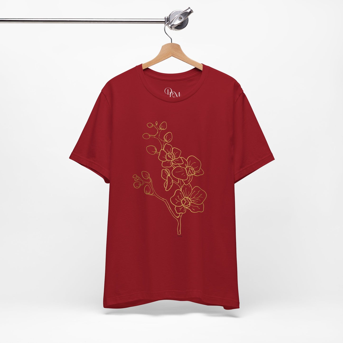 Floral Line Art Unisex Tee - Elegant Botanical Design - DiRoMi