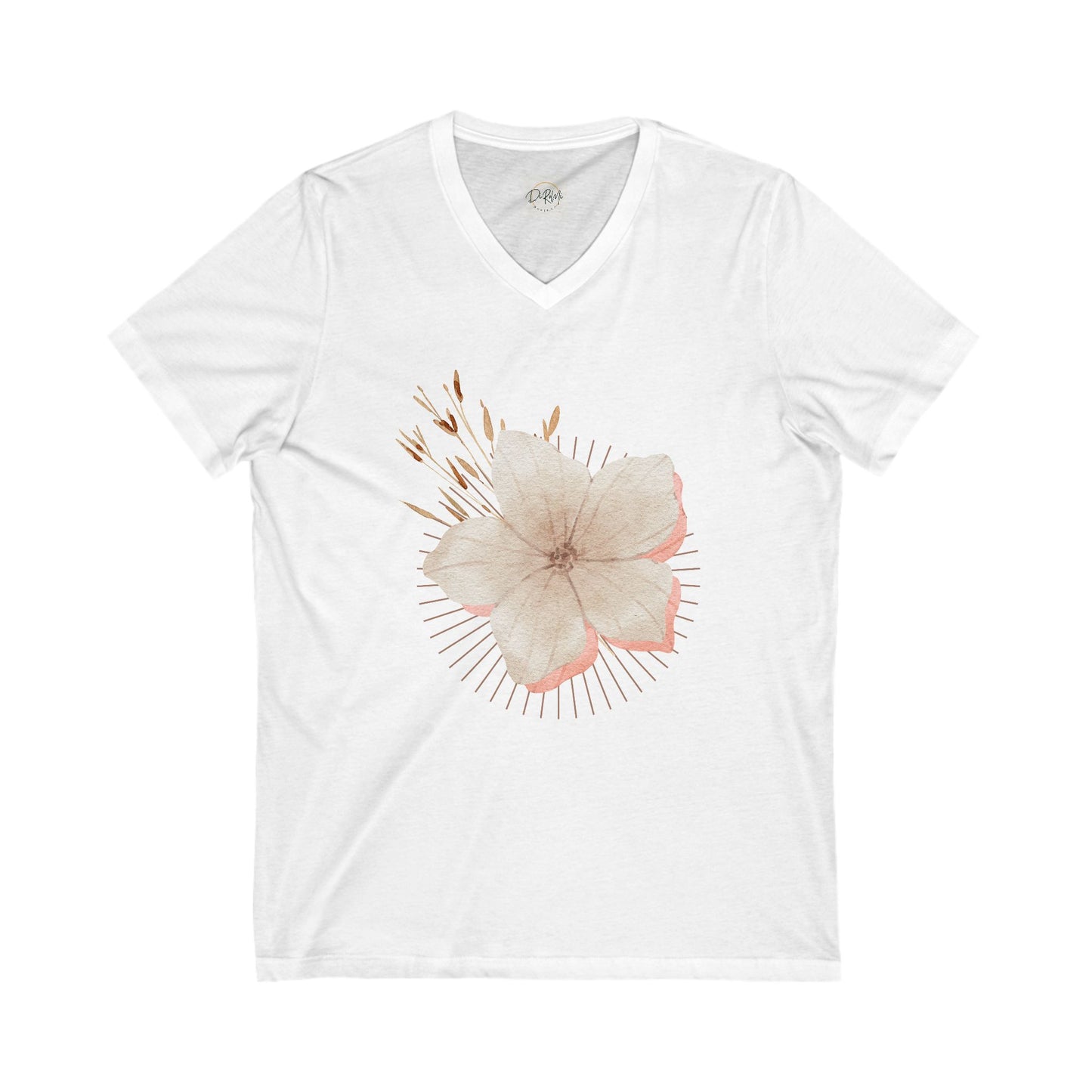 Floral V-Neck Tee for Nature Lovers | Unisex Jersey Short Sleeve Shirt, Mother Shirt Gift, Mother's Day Shirt, Shirts, boho chic shirt - DiRoMi