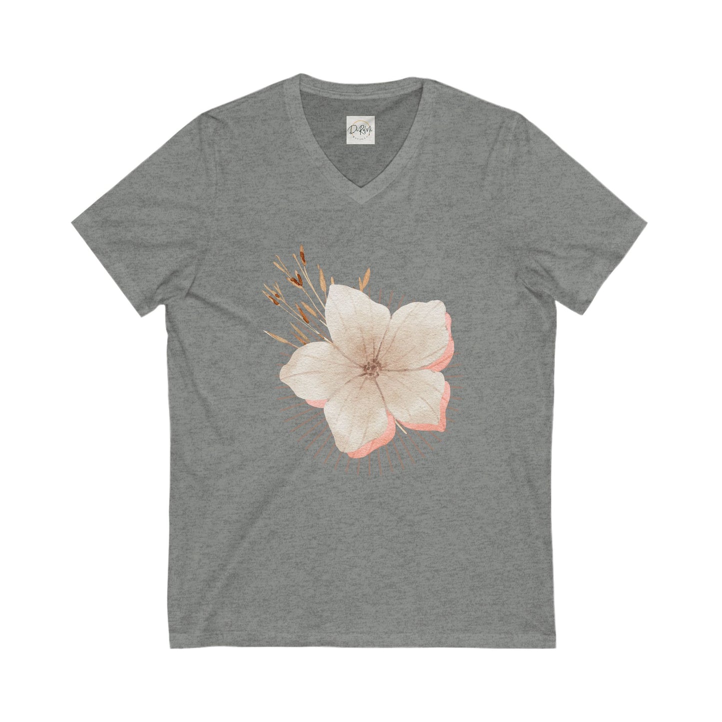 Floral V-Neck Tee for Nature Lovers | Unisex Jersey Short Sleeve Shirt, Mother Shirt Gift, Mother's Day Shirt, Shirts, boho chic shirt - DiRoMi