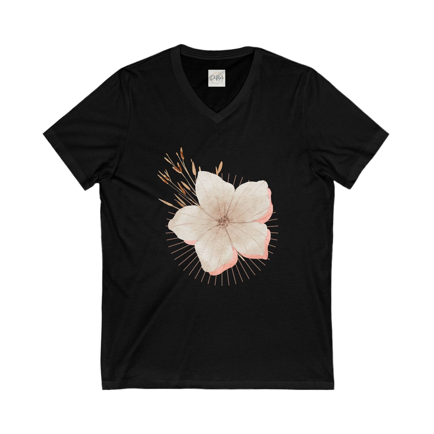 Floral V-Neck Tee for Nature Lovers | Unisex Jersey Short Sleeve Shirt, Mother Shirt Gift, Mother's Day Shirt, Shirts, boho chic shirt - DiRoMi