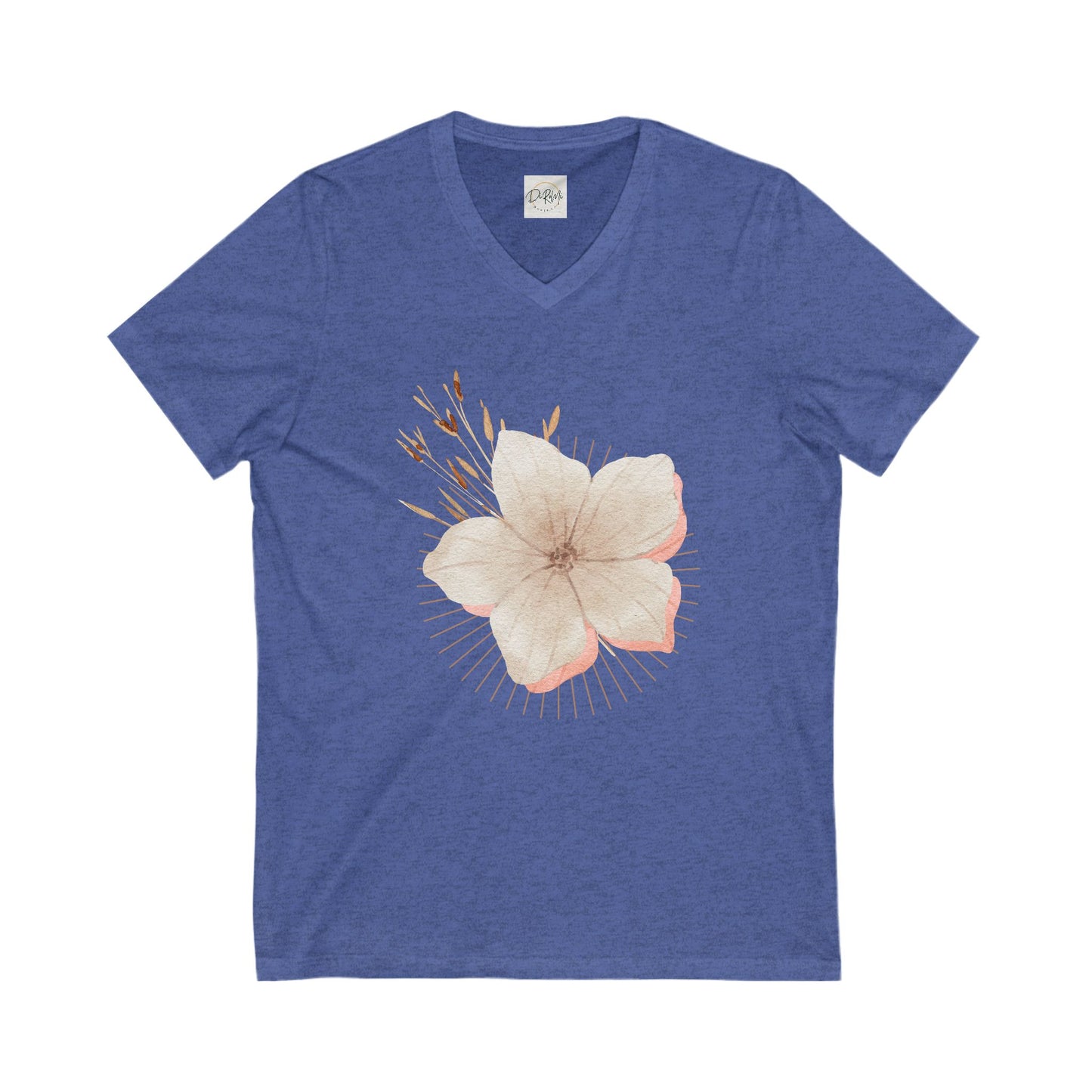 Floral V-Neck Tee for Nature Lovers | Unisex Jersey Short Sleeve Shirt, Mother Shirt Gift, Mother's Day Shirt, Shirts, boho chic shirt - DiRoMi