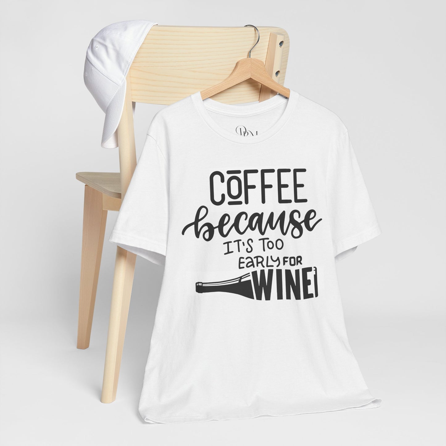 Funny Coffee and Wine Unisex Jersey Tee - Perfect for Wine Lovers - DiRoMi