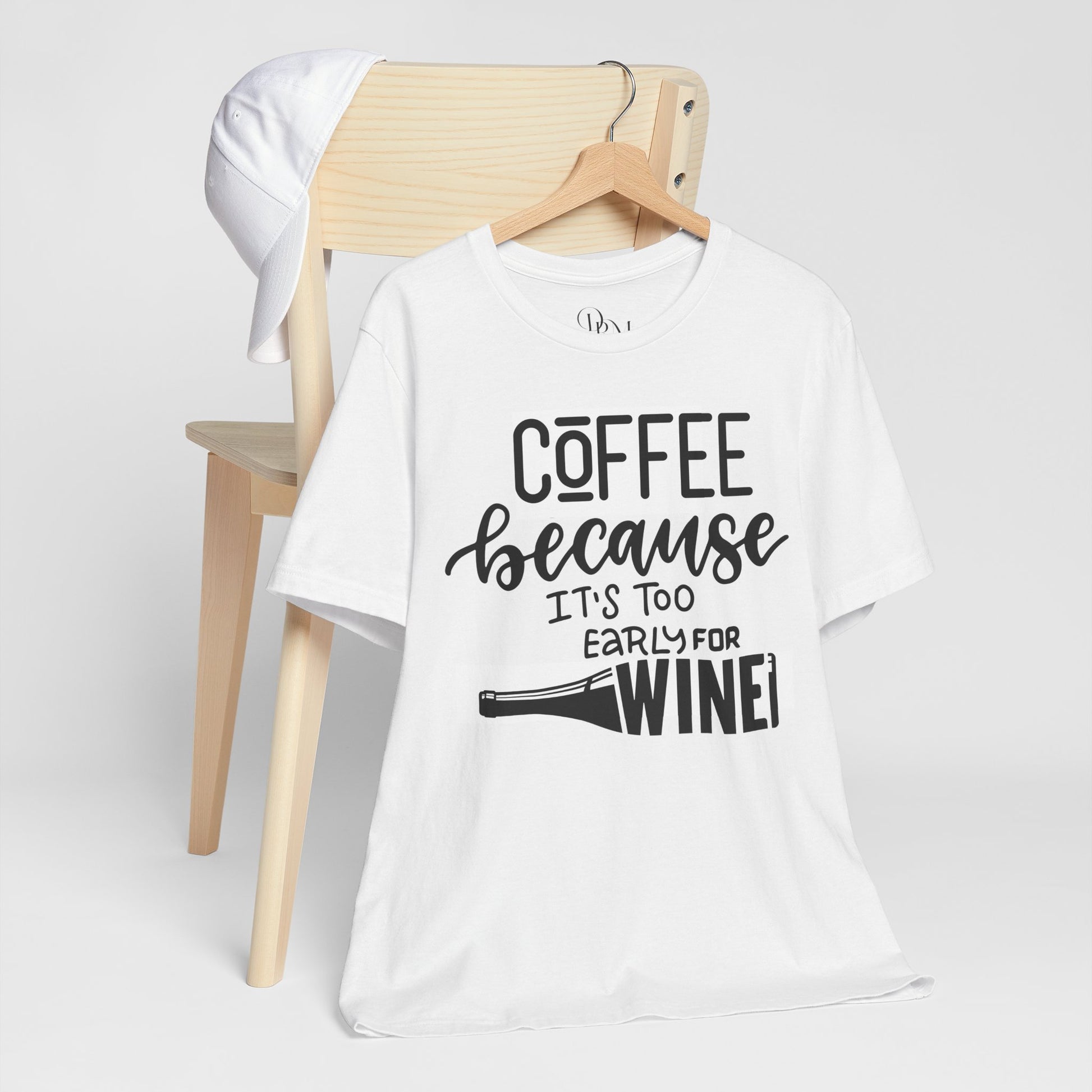 Funny Coffee and Wine Unisex Jersey Tee - Perfect for Wine Lovers - DiRoMi