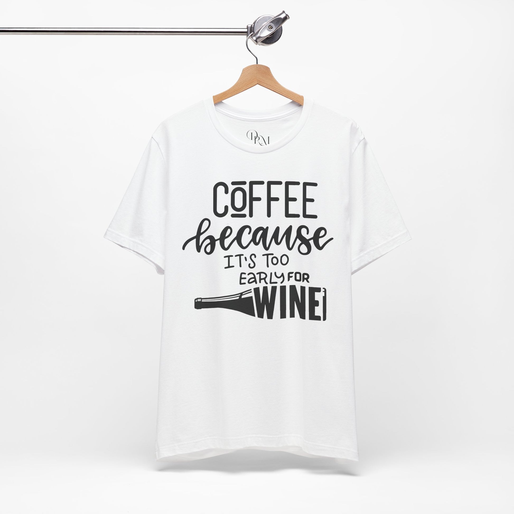 Funny Coffee and Wine Unisex Jersey Tee - Perfect for Wine Lovers - DiRoMi