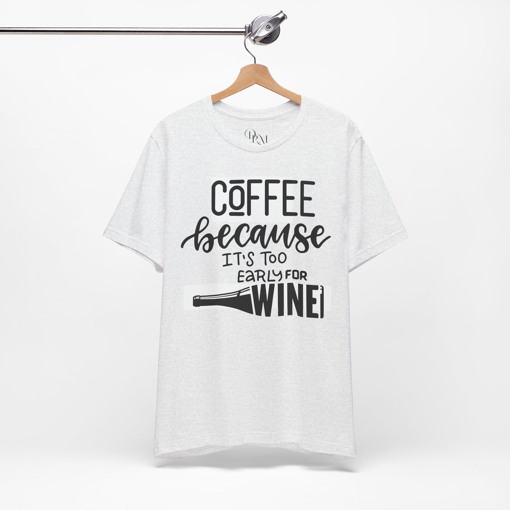 Funny Coffee and Wine Unisex Jersey Tee - Perfect for Wine Lovers - DiRoMi