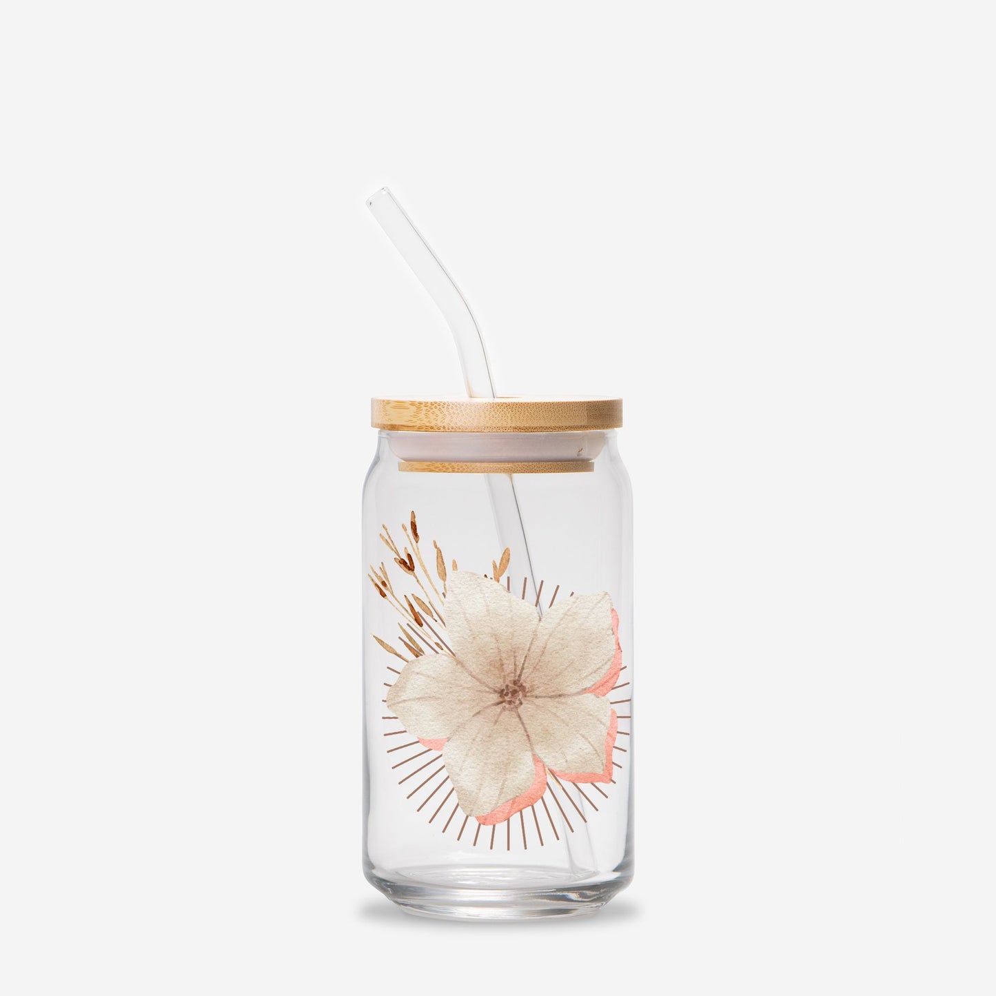 Glass Tumbler - SPRING -Glass Can 16oz - DiRoMi