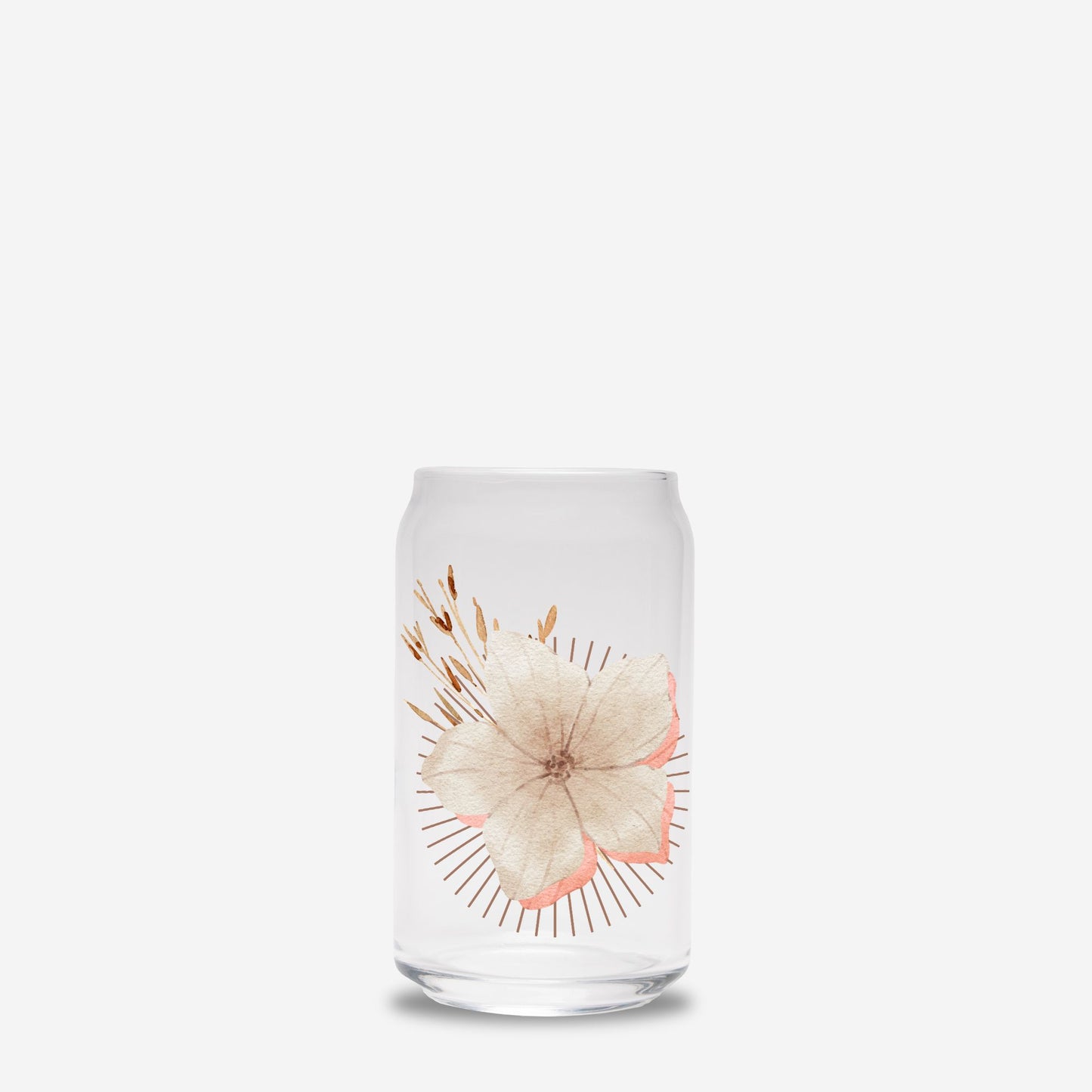 Glass Tumbler - SPRING -Glass Can 16oz - DiRoMi