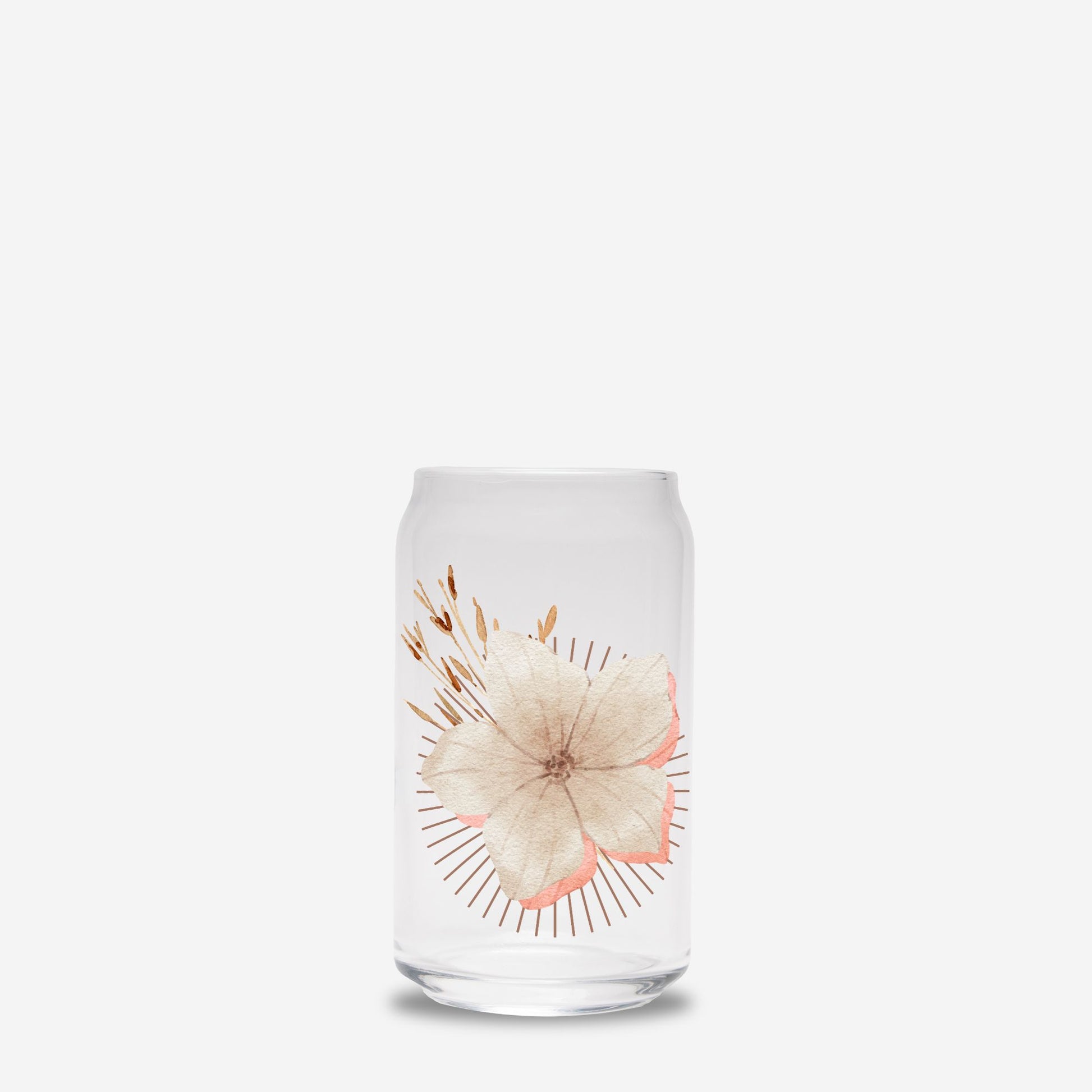 Glass Tumbler - SPRING -Glass Can 16oz - DiRoMi