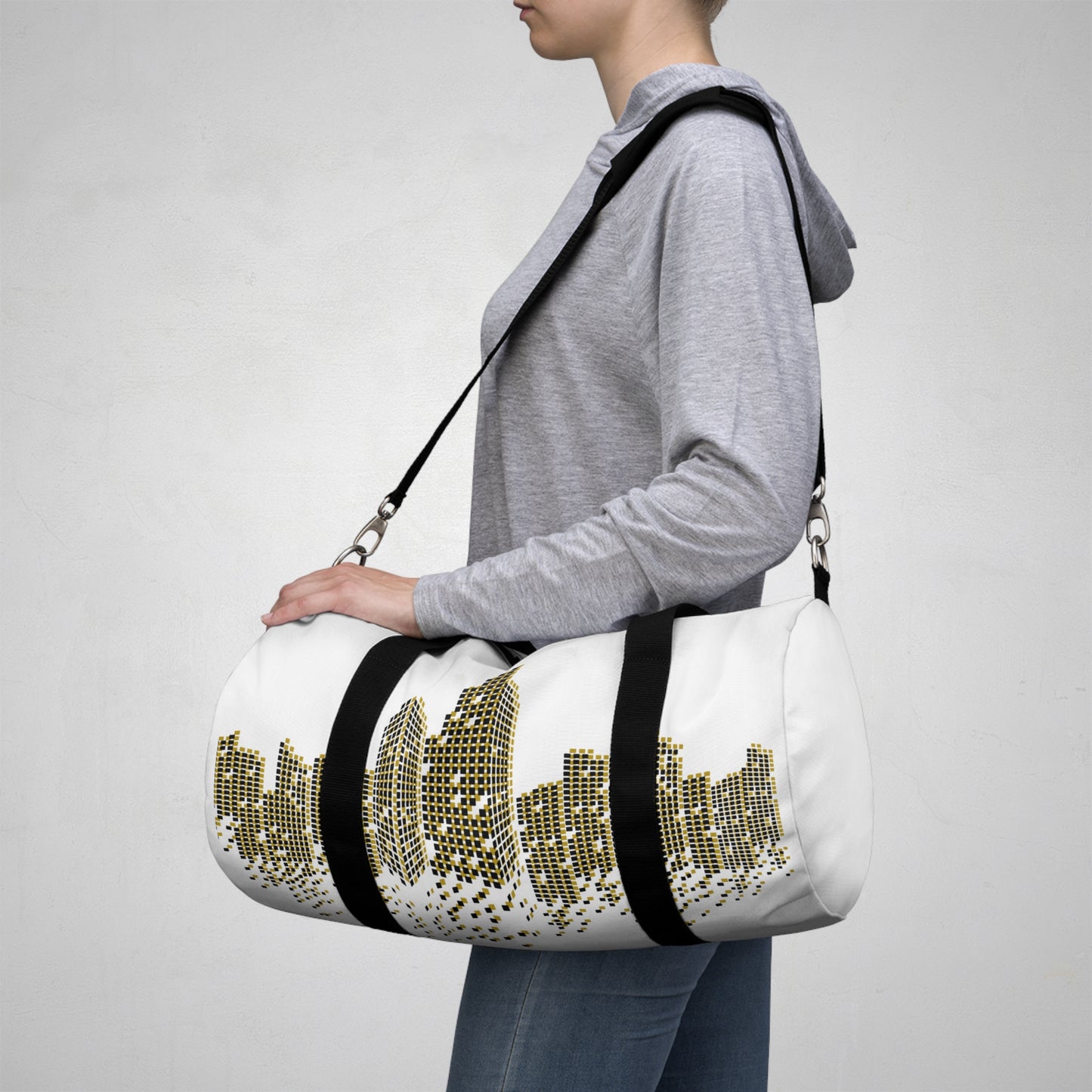 Gold Cityscape Duffel Bag