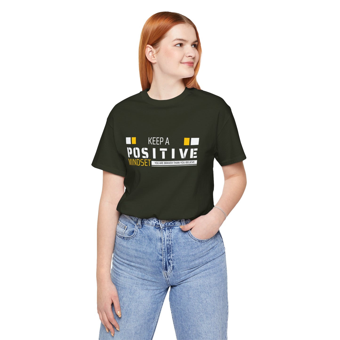 Keep a Positive Mindset Tee - Unisex Jersey Short Sleeve Shirt for Motivational Vibes - DiRoMi