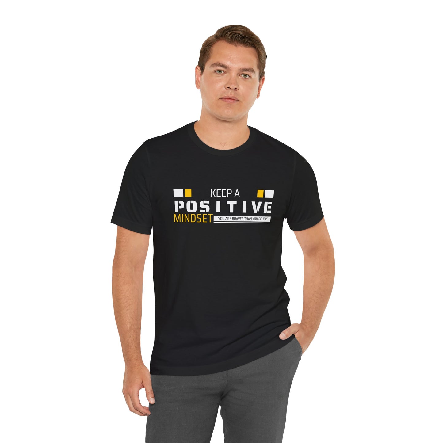 Keep a Positive Mindset Tee - Unisex Jersey Short Sleeve Shirt for Motivational Vibes - DiRoMi