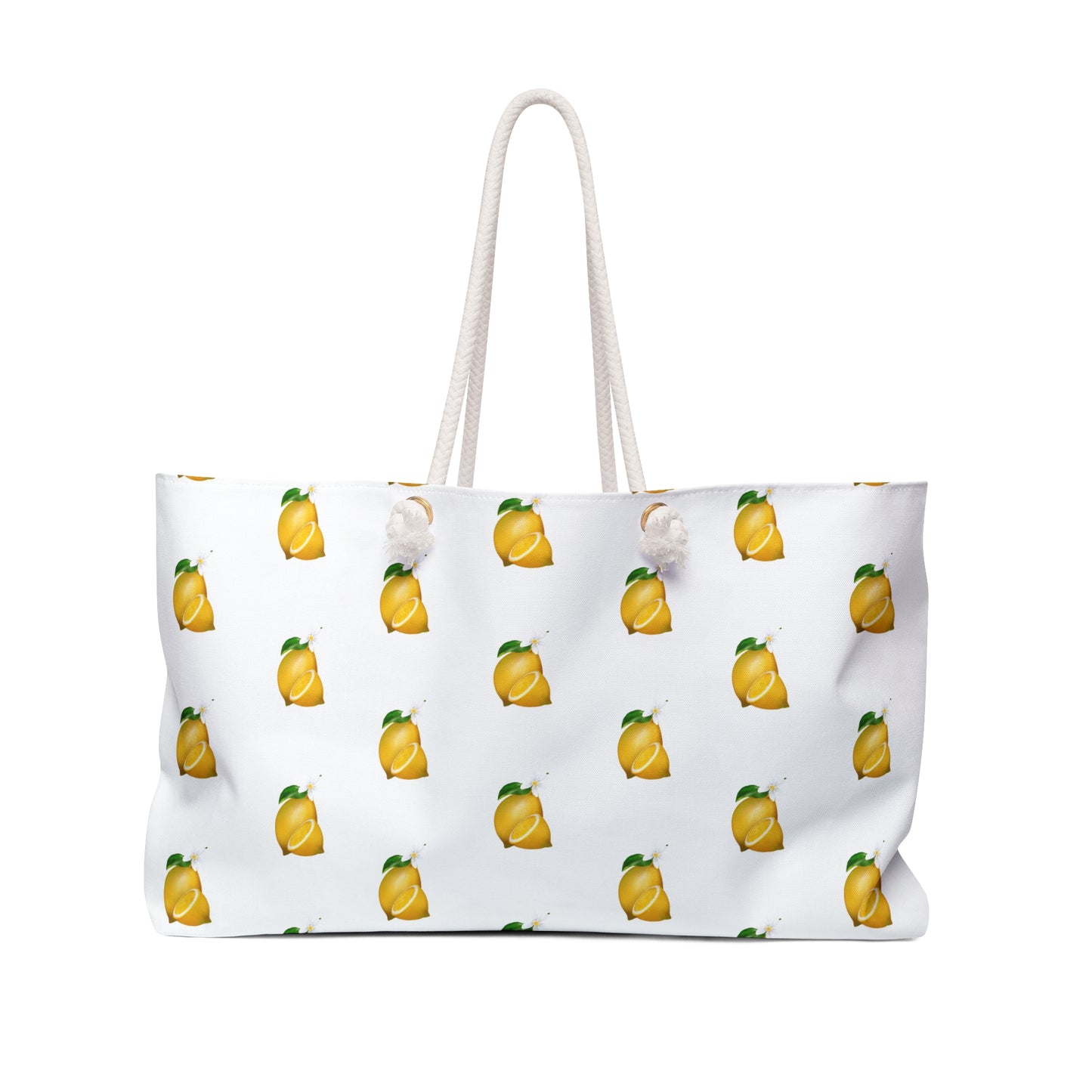 Lemon Print Weekender Bag, Travel Tote