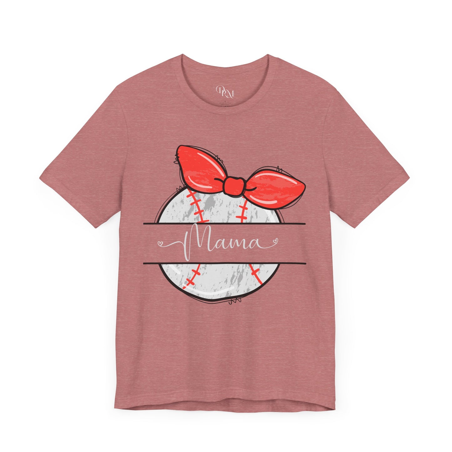 Mama Baseball Bow Short Sleeve Tee - Perfect for Sports Moms, baseball mom, Baseball shirt, Mom gift, Mother's day - DiRoMi