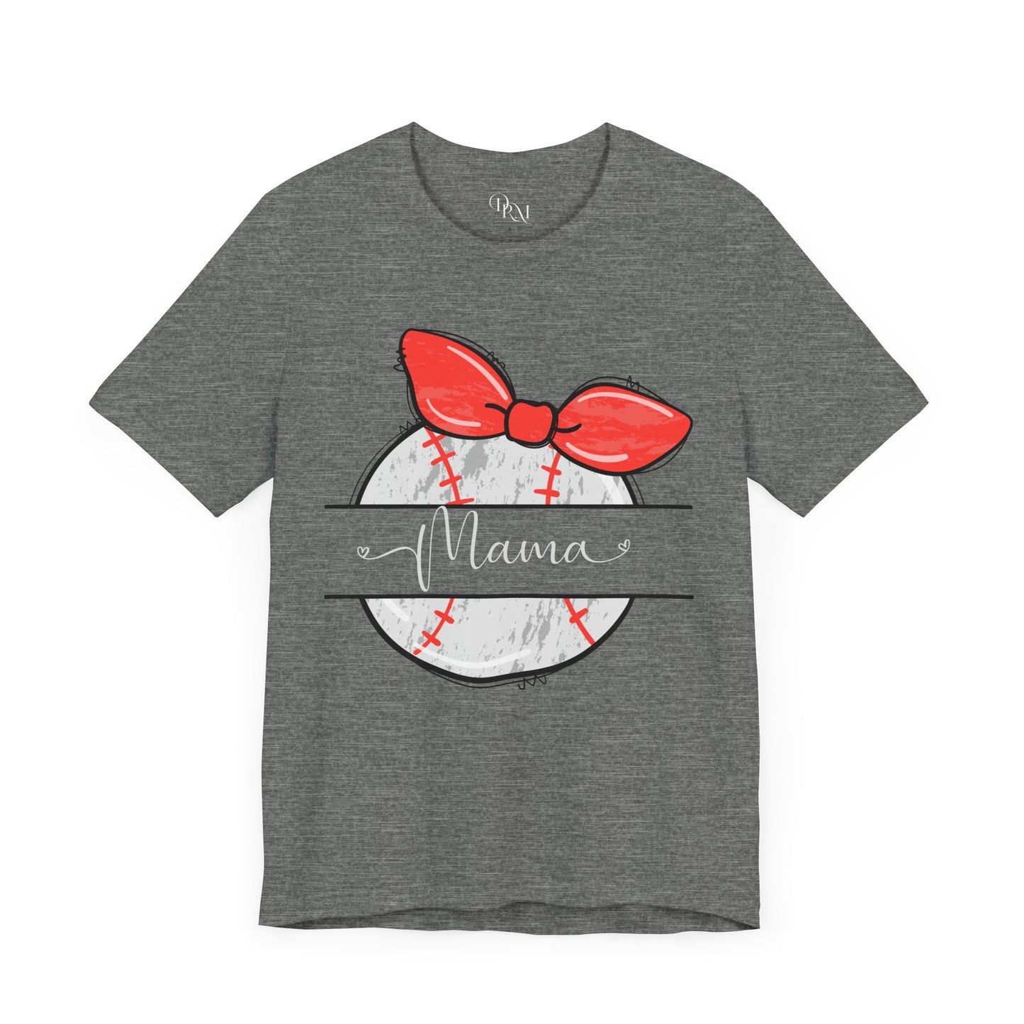 Mama Baseball Bow Short Sleeve Tee - Perfect for Sports Moms, baseball mom, Baseball shirt, Mom gift, Mother's day - DiRoMi