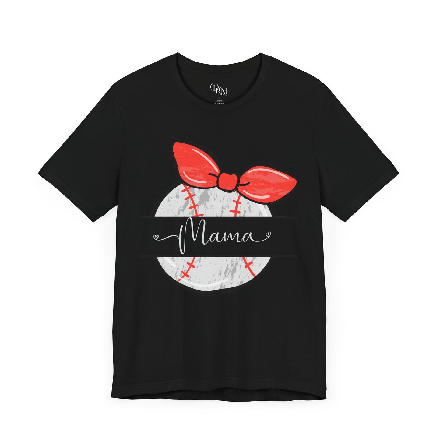 Mama Baseball Bow Short Sleeve Tee - Perfect for Sports Moms, baseball mom, Baseball shirt, Mom gift, Mother's day - DiRoMi
