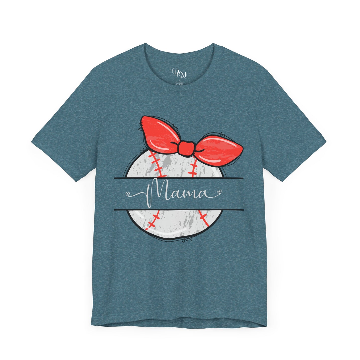 Mama Baseball Bow Short Sleeve Tee - Perfect for Sports Moms, baseball mom, Baseball shirt, Mom gift, Mother's day - DiRoMi