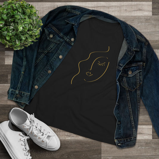Minimalist Face Women's Cotton Tee - Chic & Comfortable Daily Wear - DiRoMi